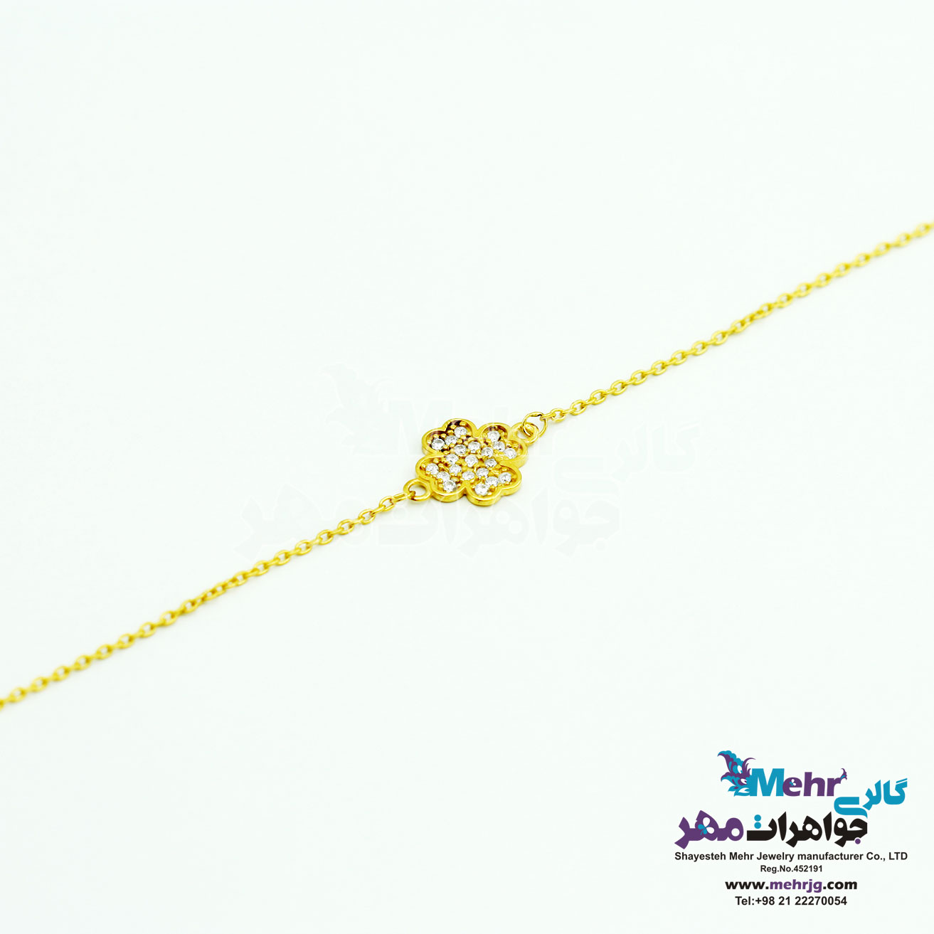 دستبند طلا - طرح شبدر چهار برگ