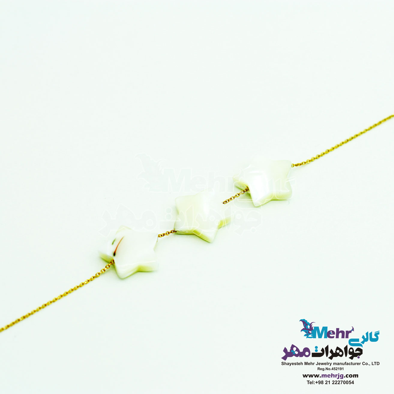 دستبند طلا و سنگ - طرح ستاره