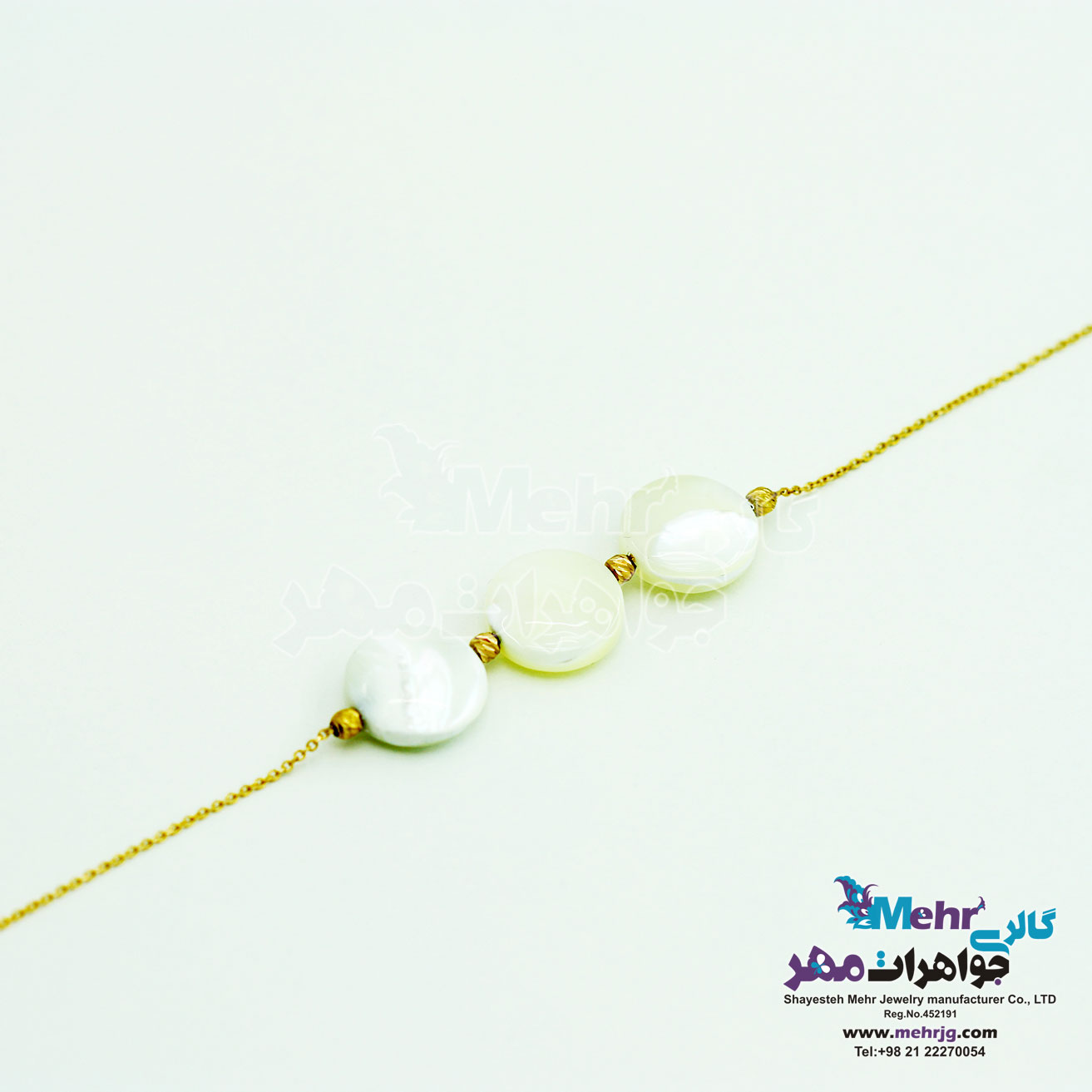 دستبند طلا و سنگ - طرح دایره