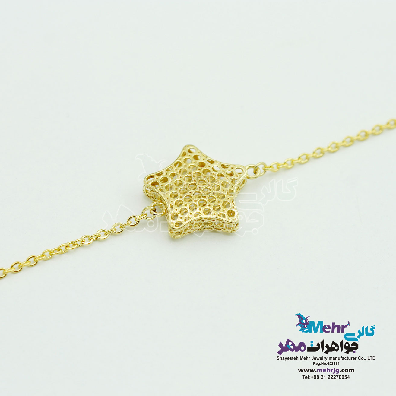دستبند طلا - طرح ستاره توری