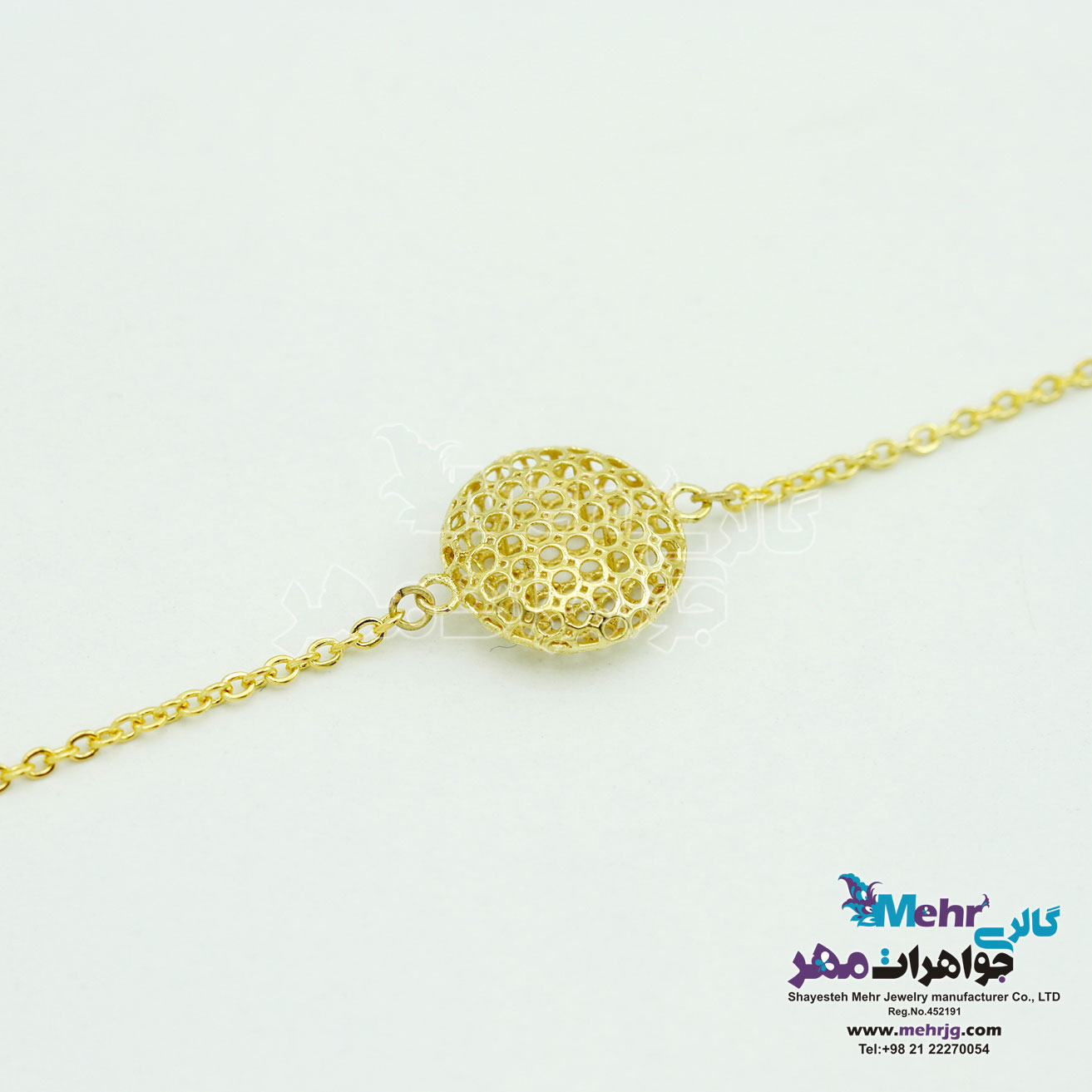 دستبند طلا - طرح دایره‌ی توری