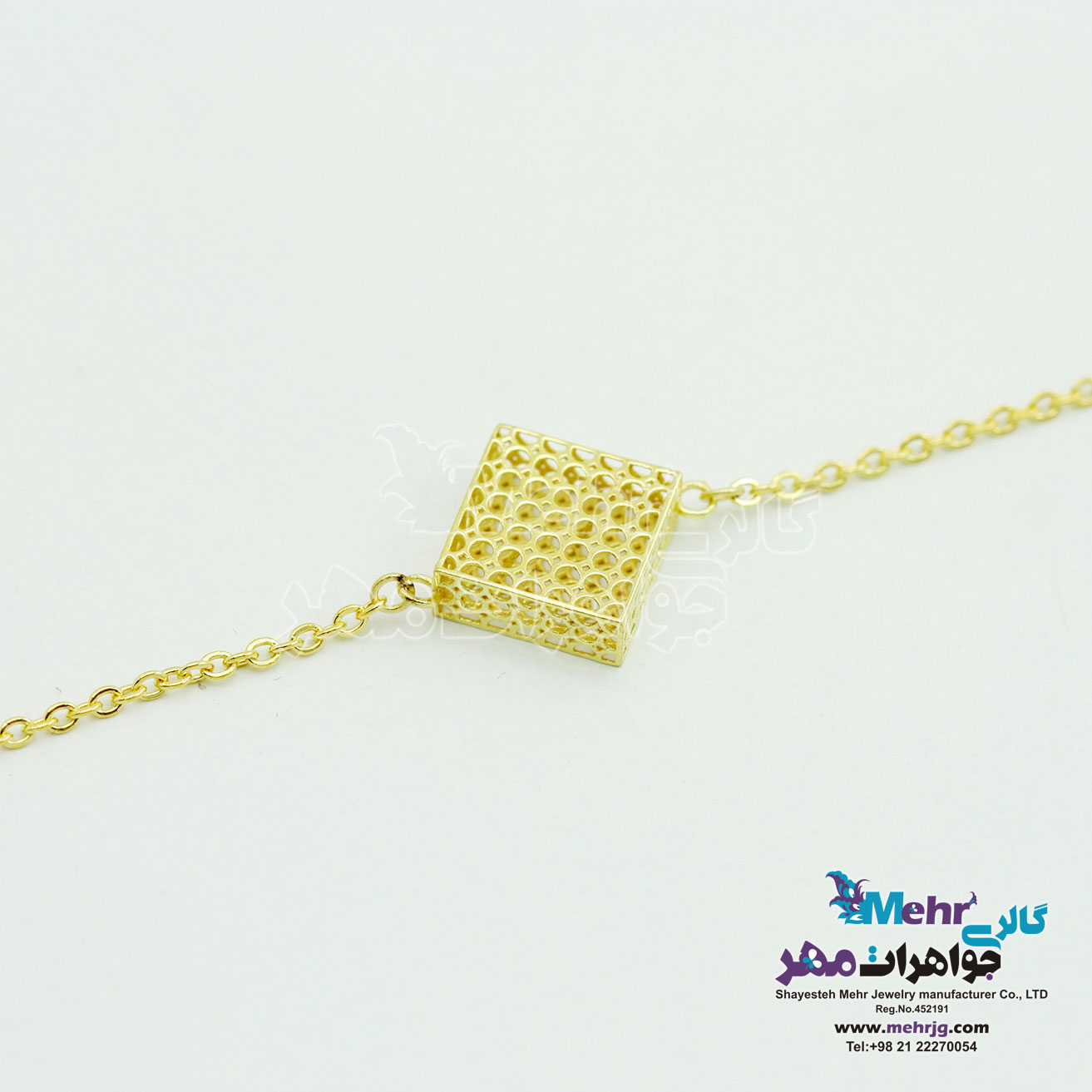 دستبند طلا - طرح مکعب توری