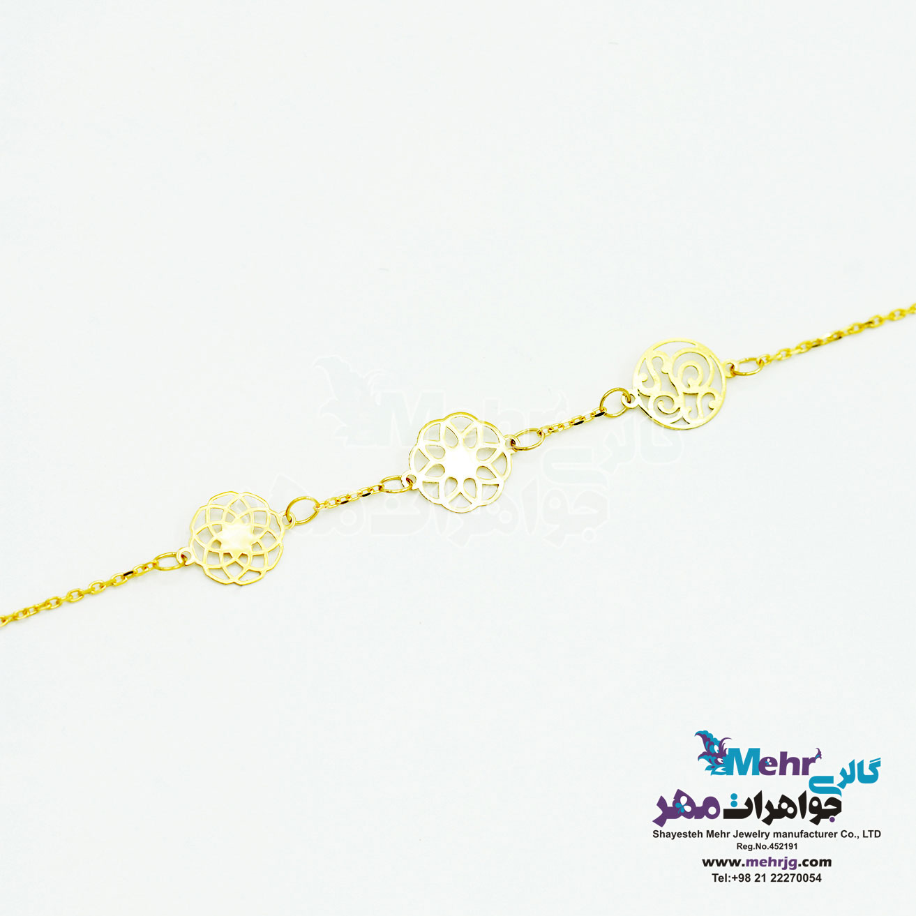 دستبند طلا - طرح شمسه