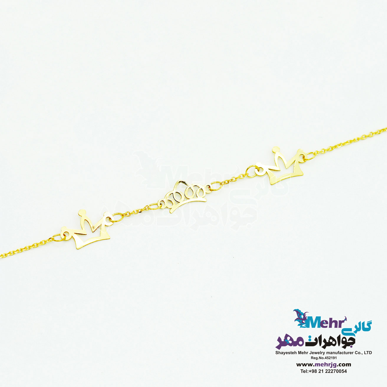 دستبند طلا - طرح تاج