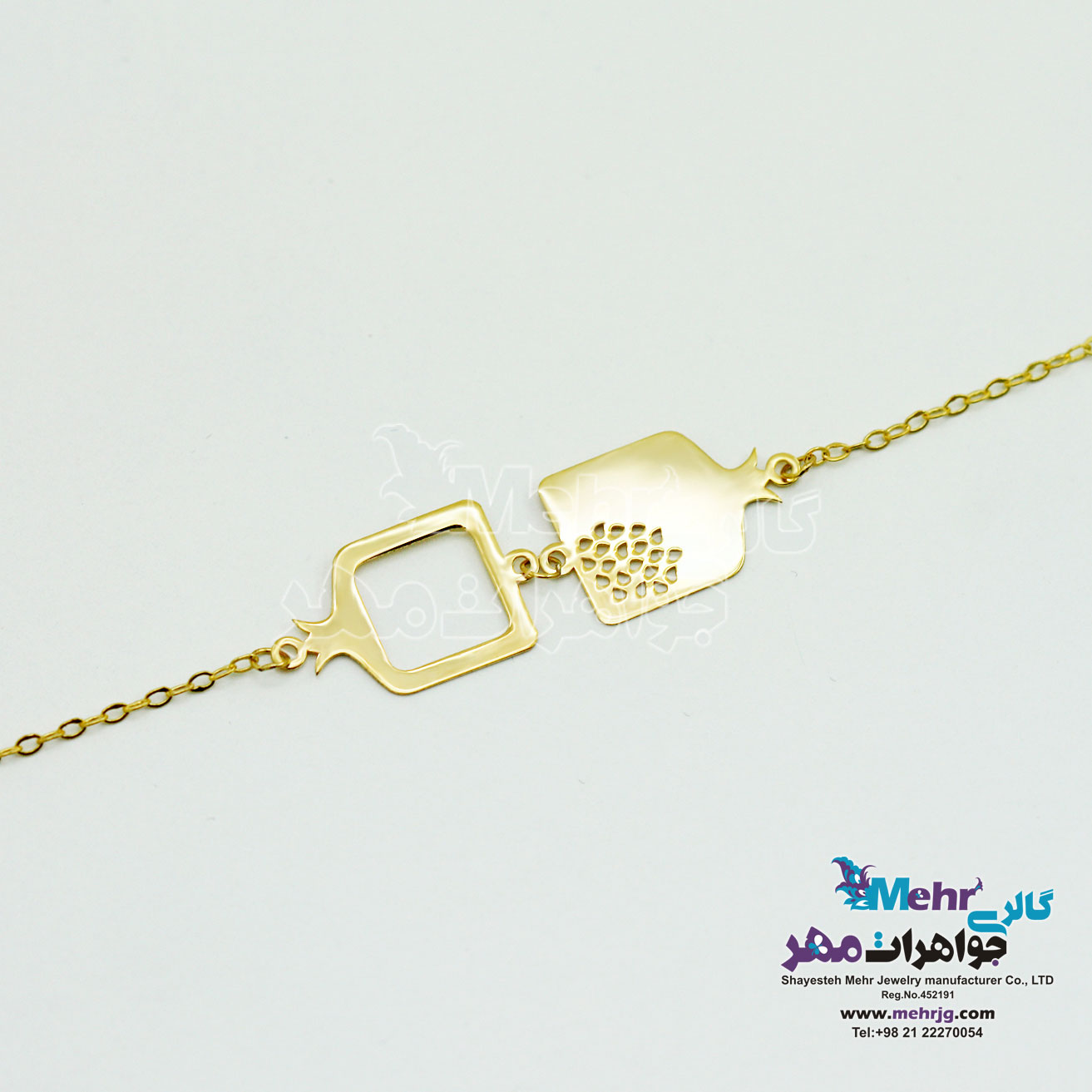 دستبند طلا - طرح انار