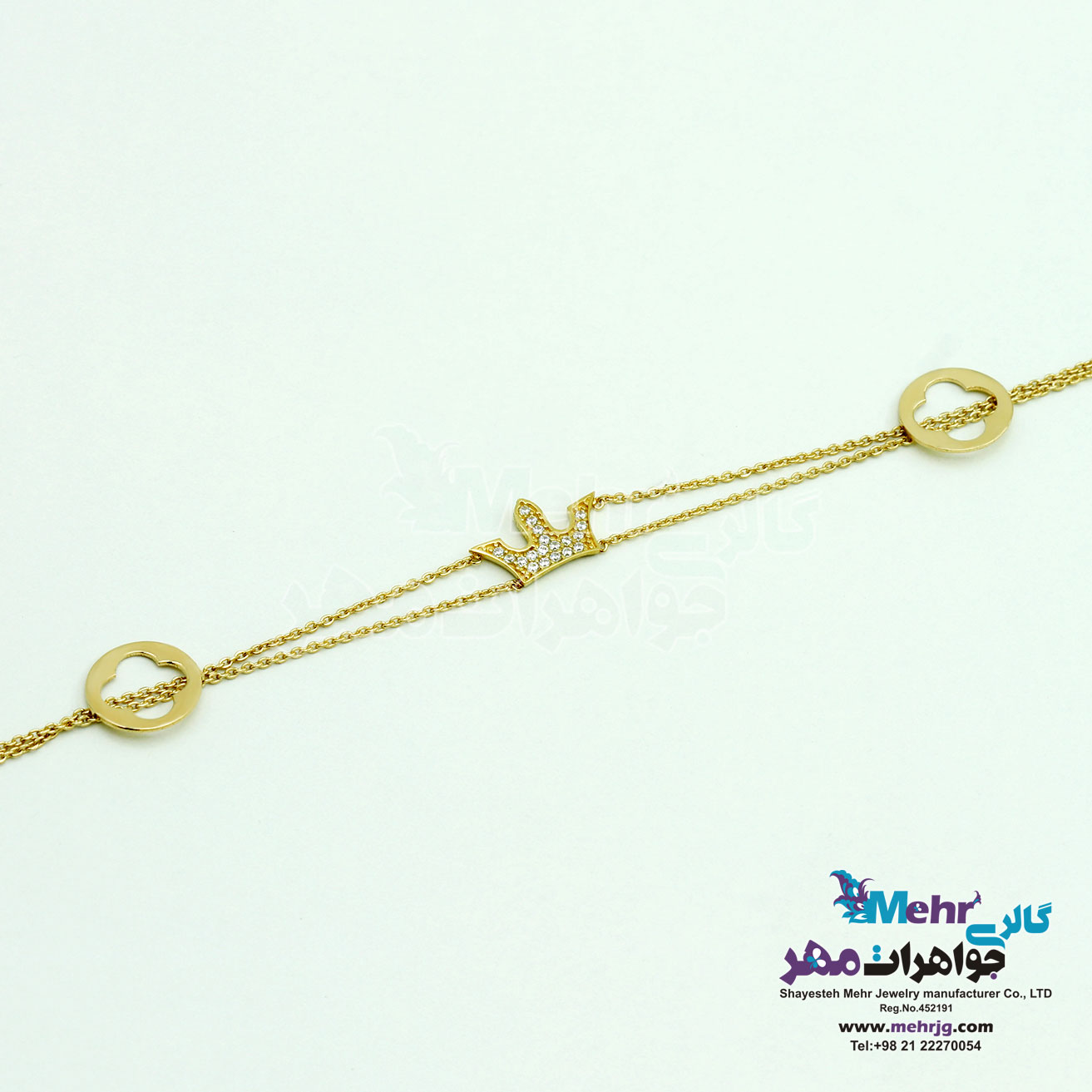 دستبند طلا - طرح تاج