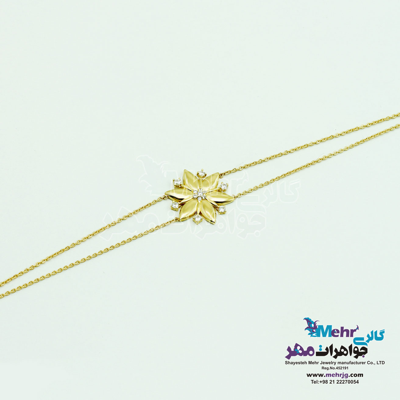 دستبند طلا - طرح گل خورشیدی