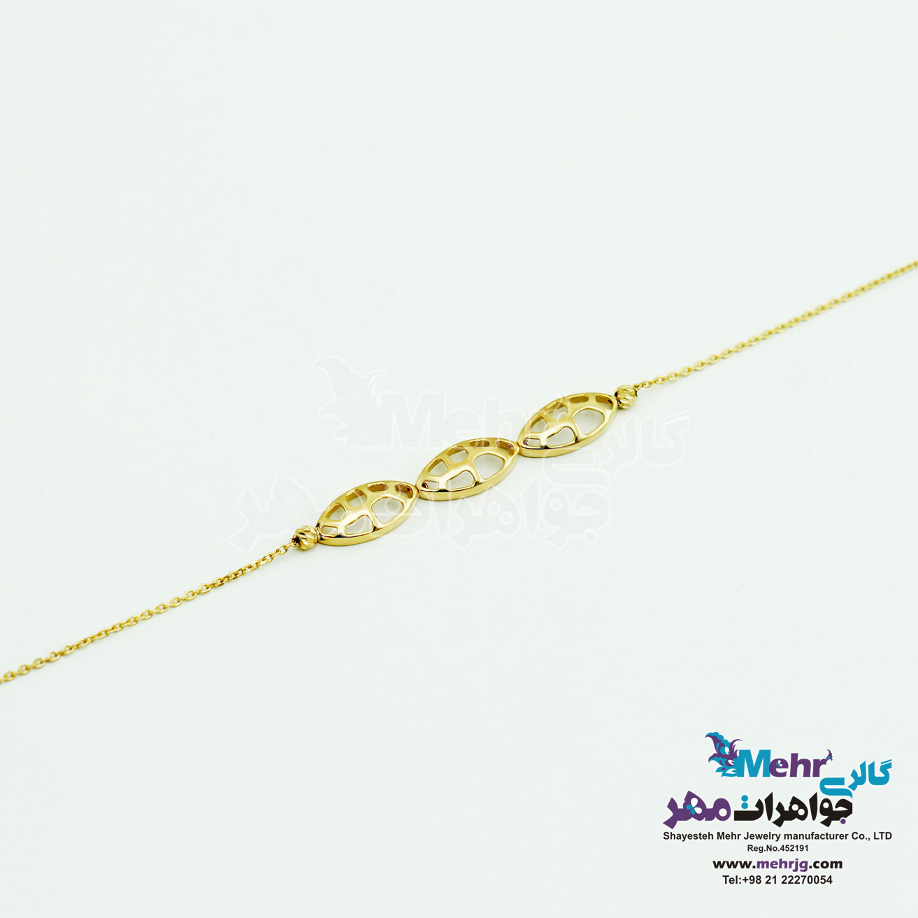 دستبند طلا - طرح برگ