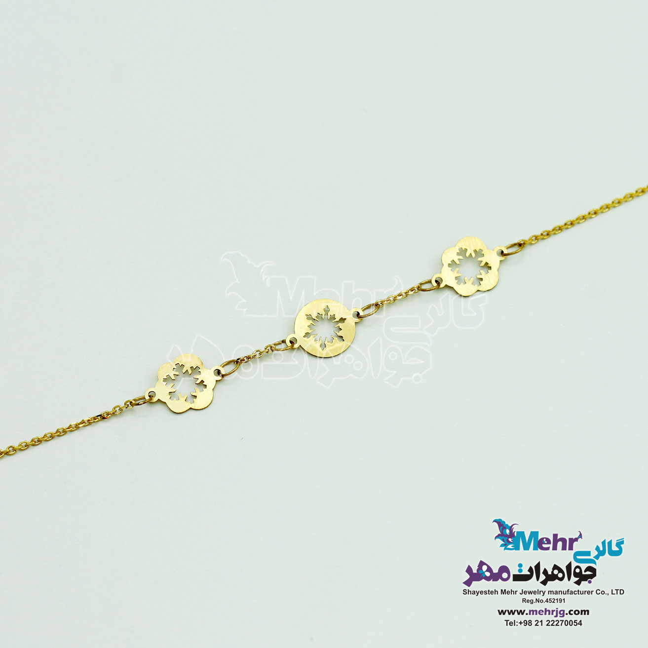 دستبند طلا - طرح برف