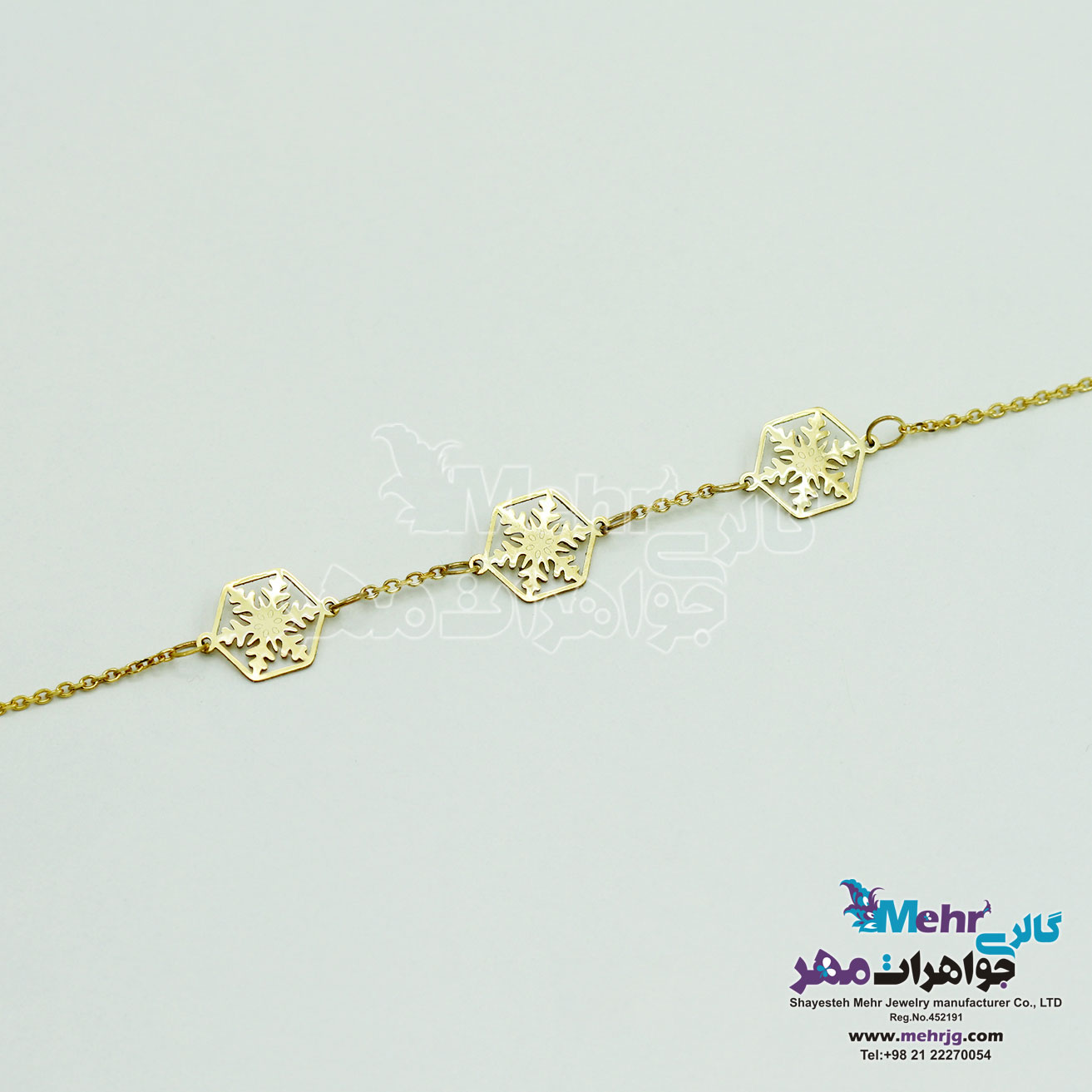 دستبند طلا - طرح برف