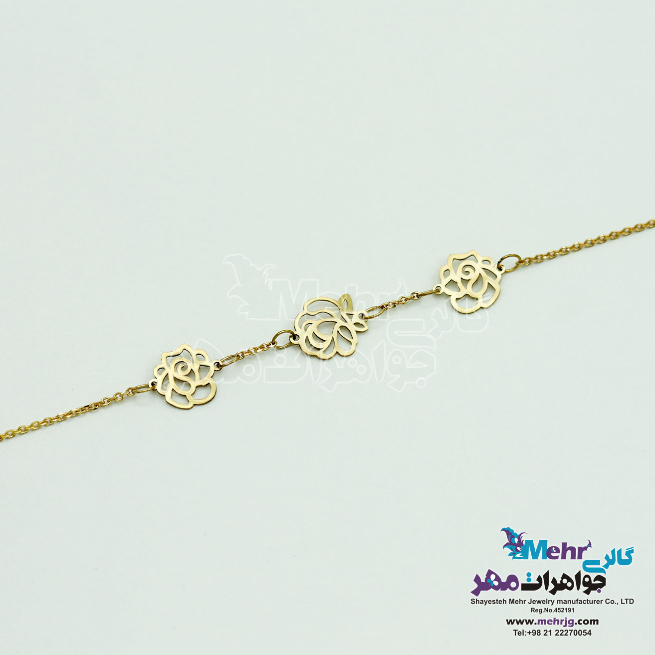 دستبند طلا - طرح گل