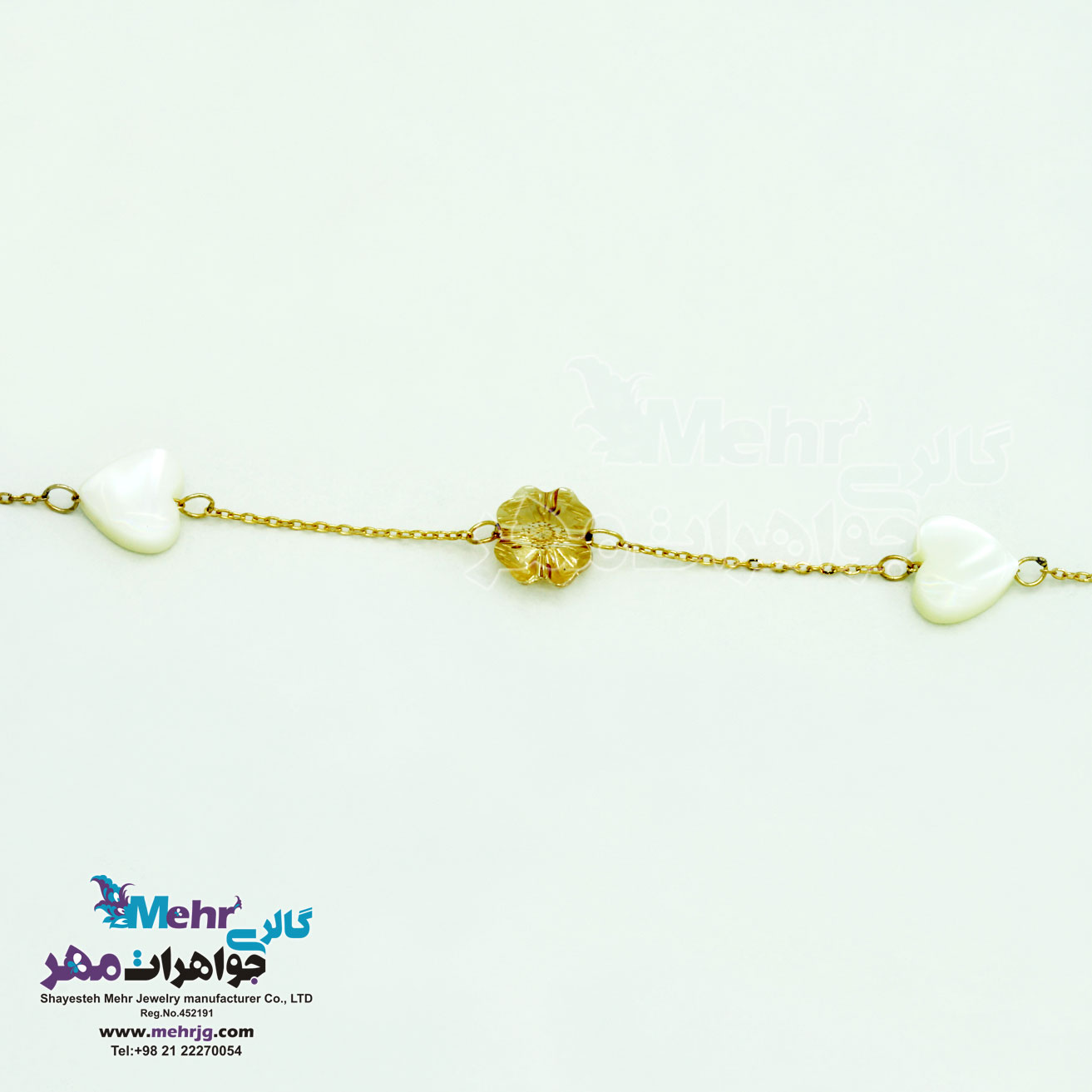 دستبند طلا و سنگ - سواروسکی گل