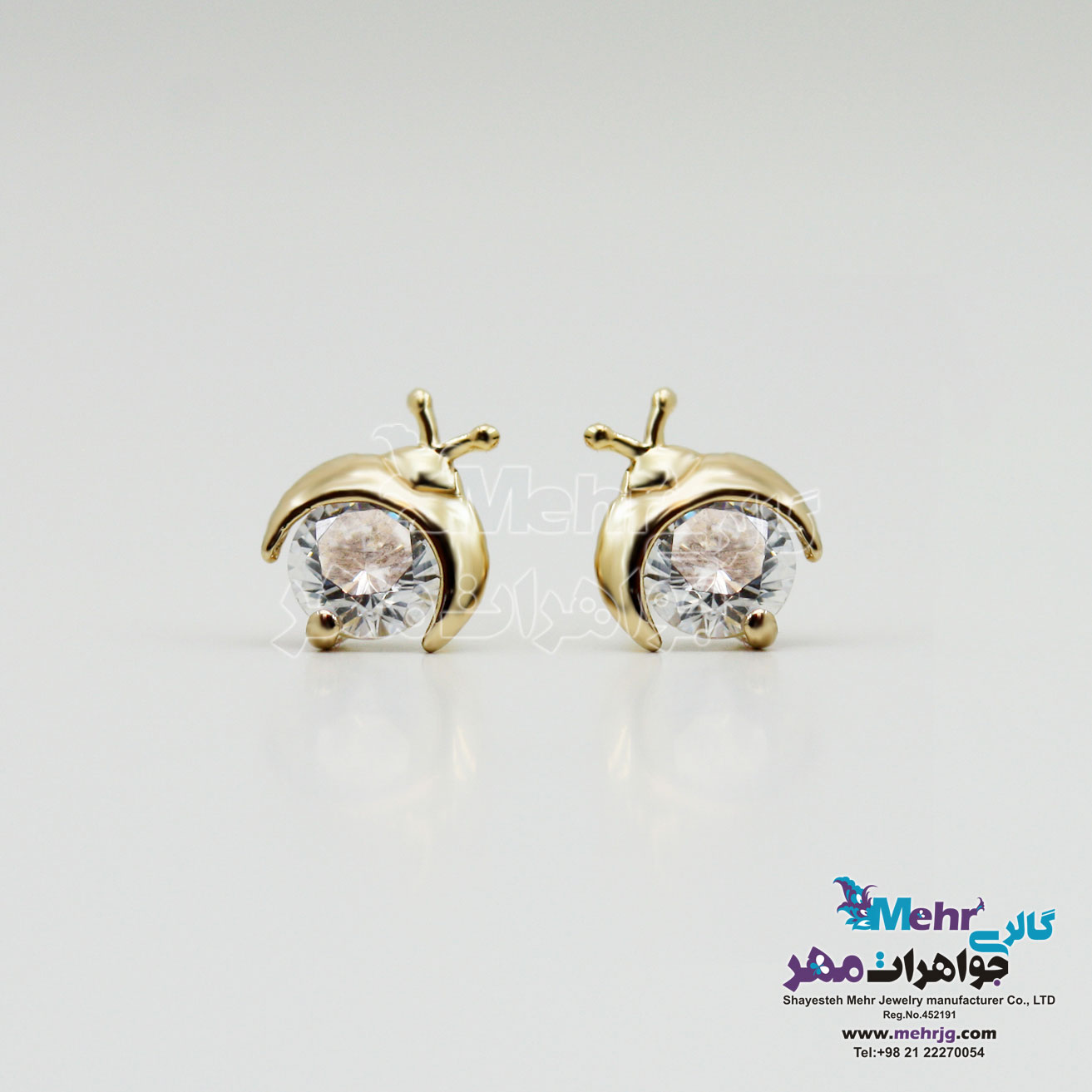 گوشواره طلا - طرح کفشدوزک