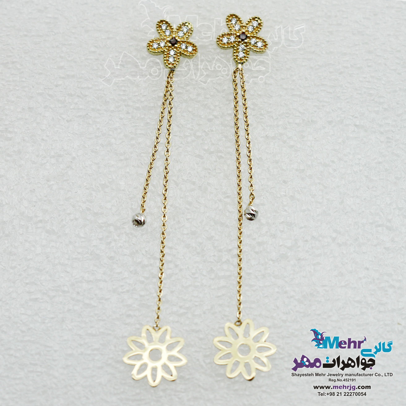 گوشواره طلا - طرح گل‌ها