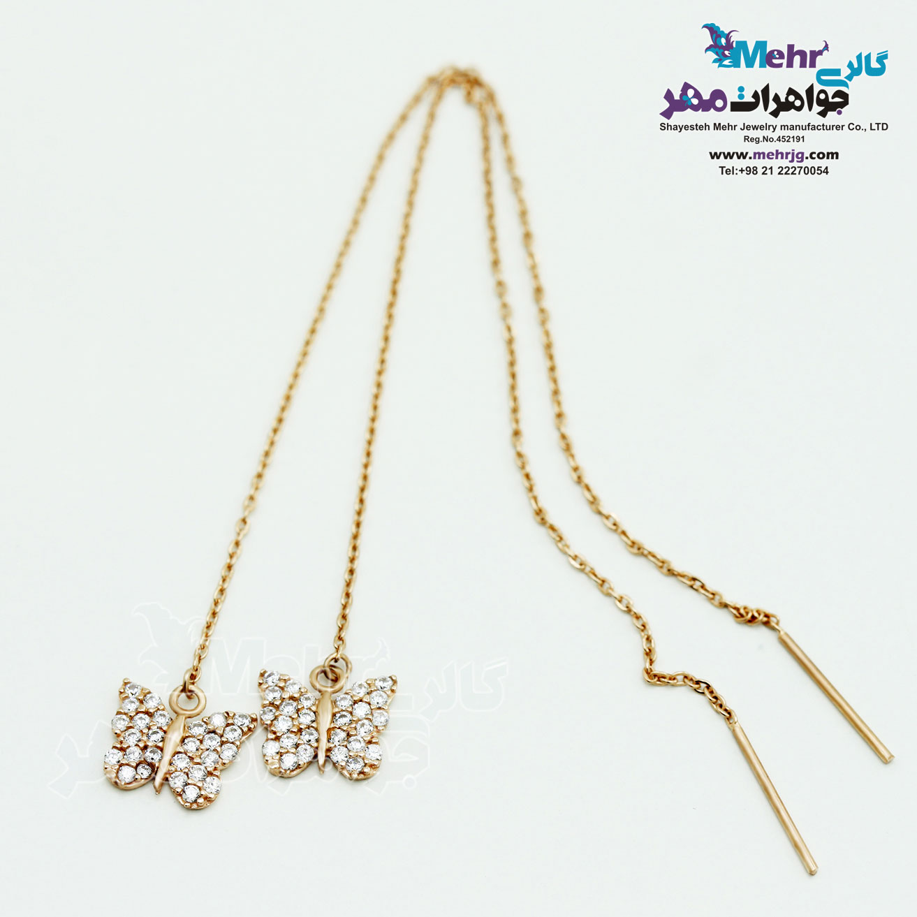 گوشواره طلا - طرح پروانه