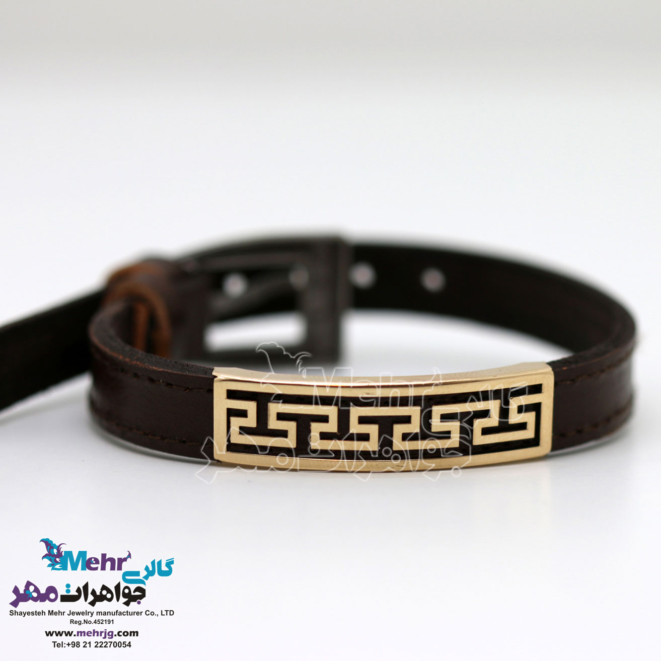دستبند طلا و چرم - طرح ورساچه