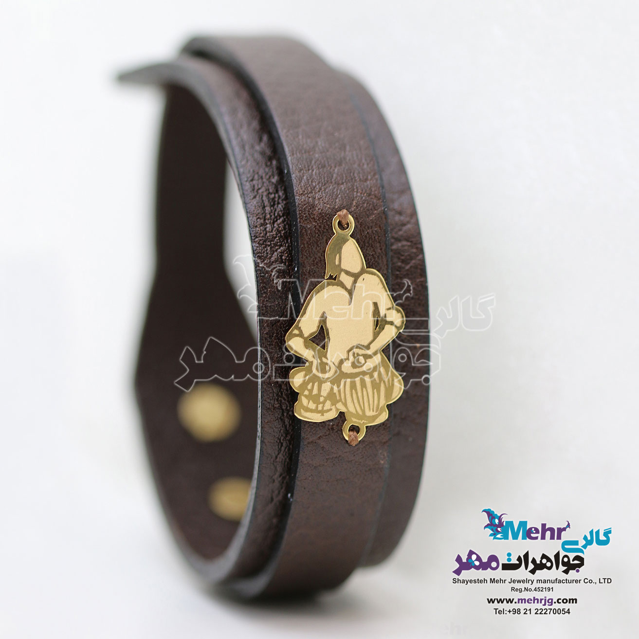 دستبند طلا و چرم - طرح نوازنده