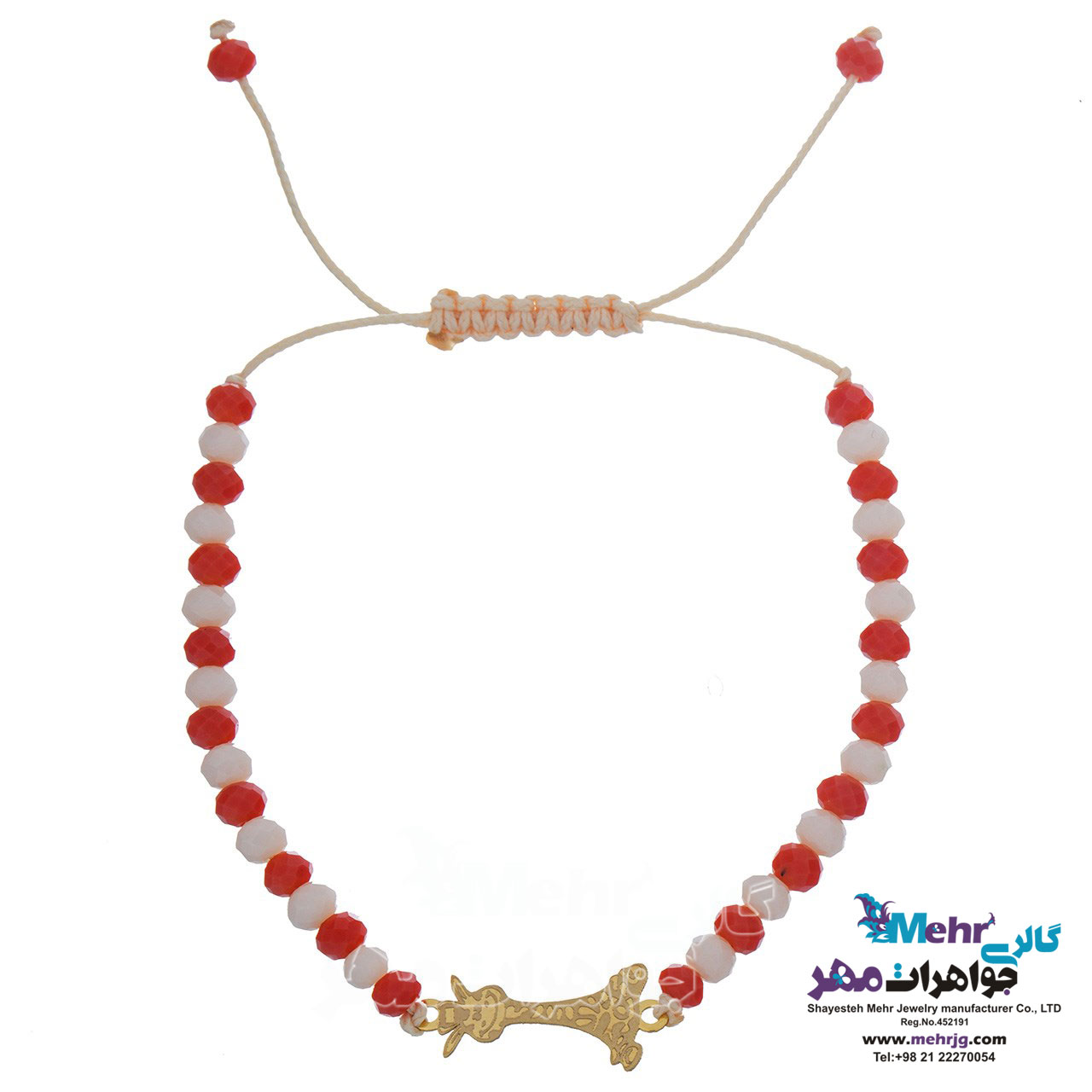 دستبند طلا و مهره - طرح زرافه