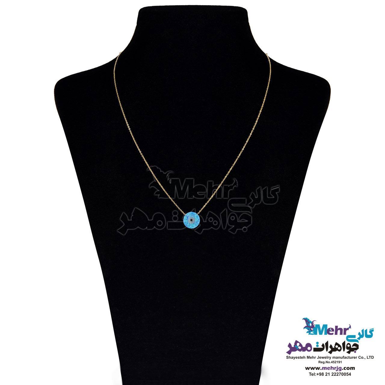 گردنبند طلا - طرح چشم‌نظر اوپالین