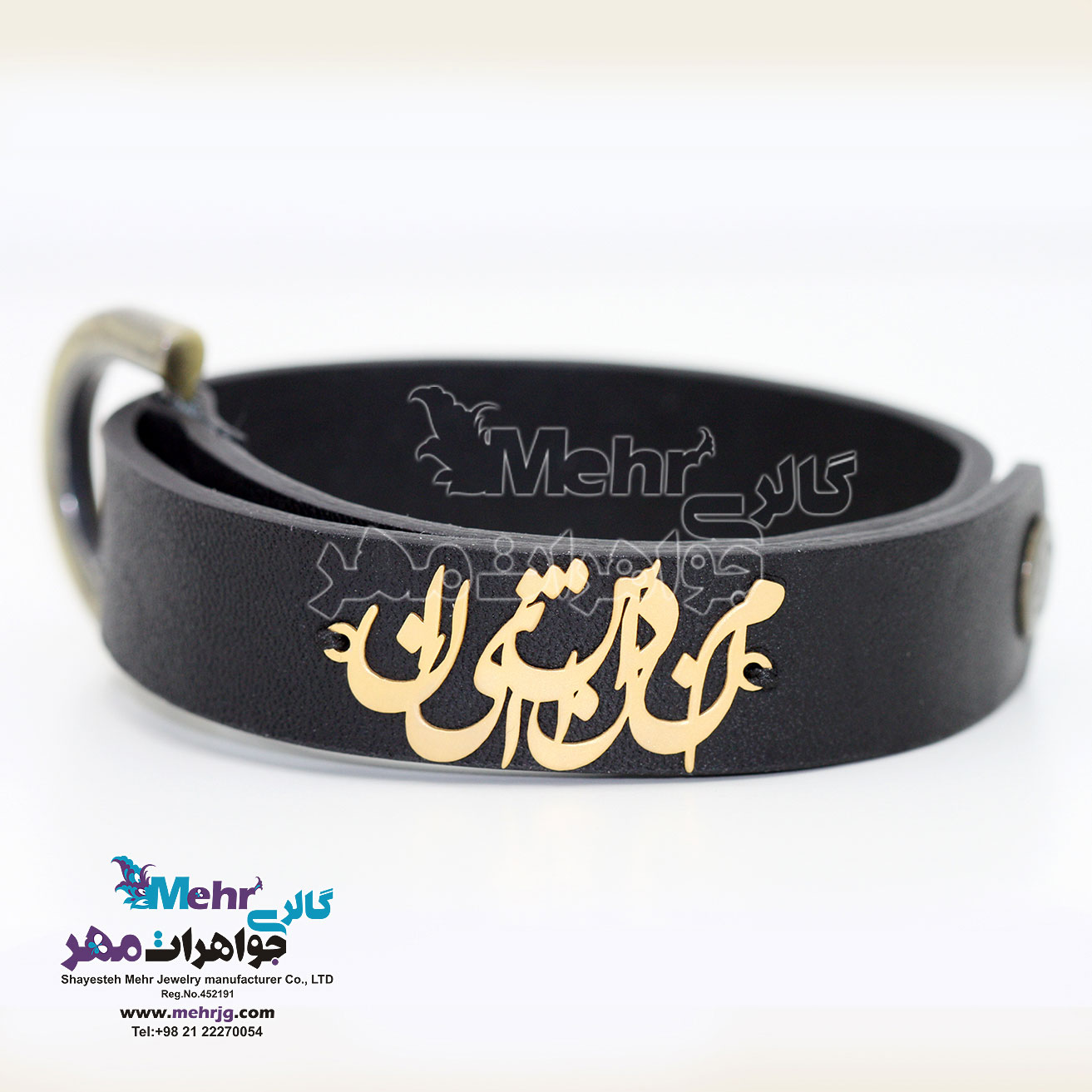دستبند اسم طلا و چرم - طرح ماندانا و شایان