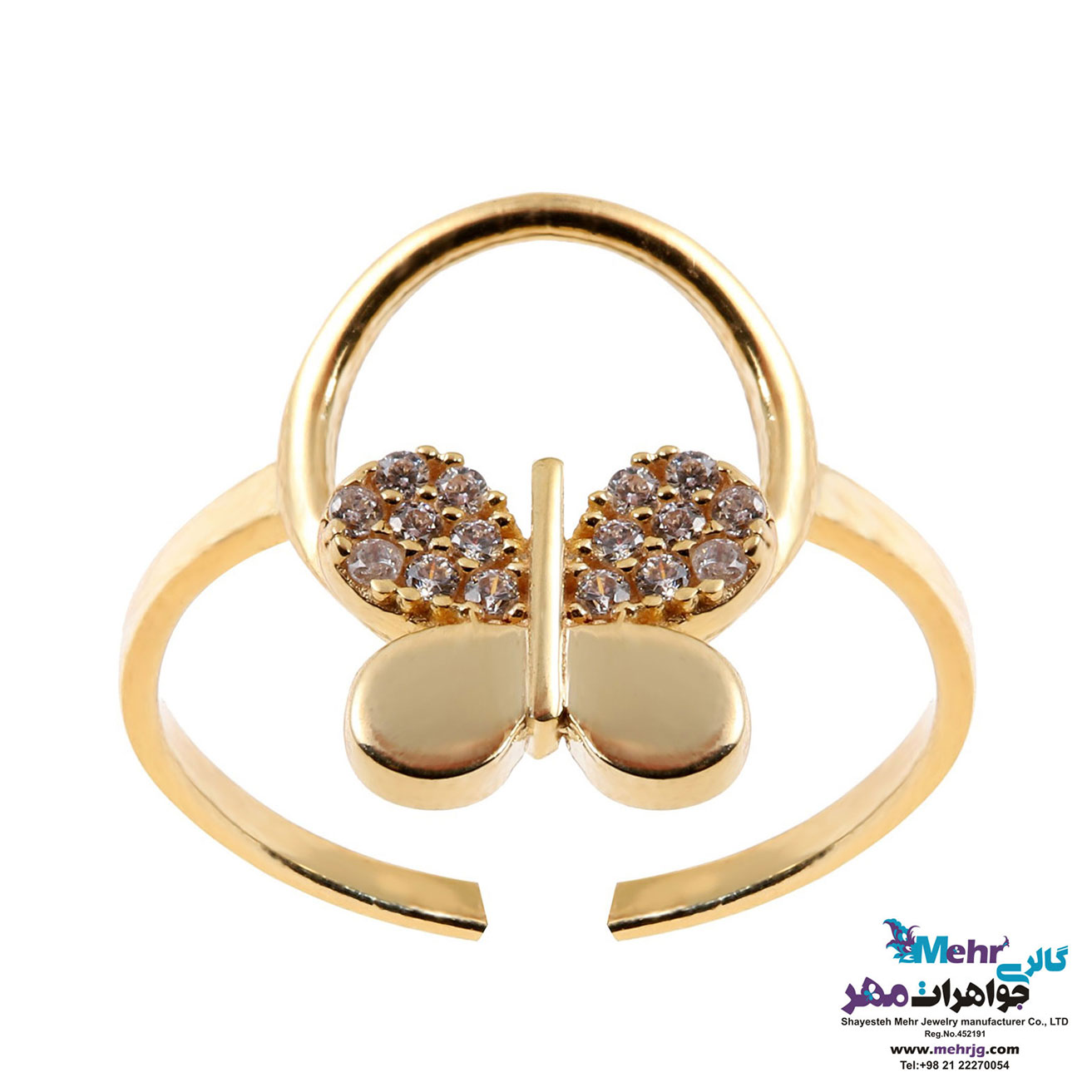 انگشتر طلا - طرح پروانه