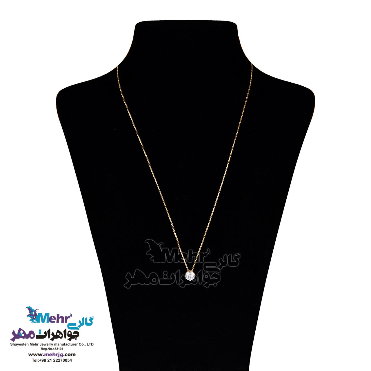 گردنبند طلا - طرح جواهر نشان