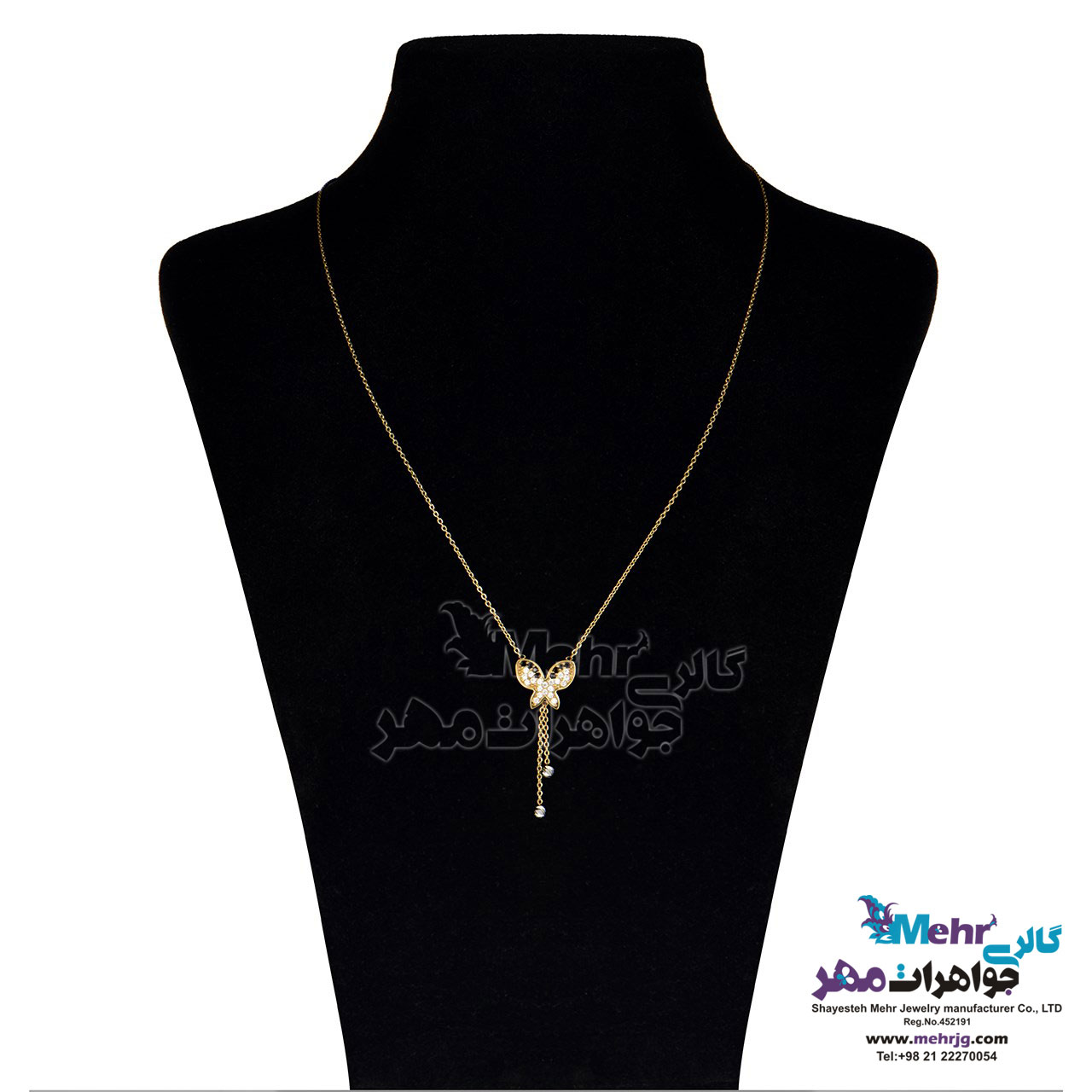 گردنبند طلا - طرح پروانه