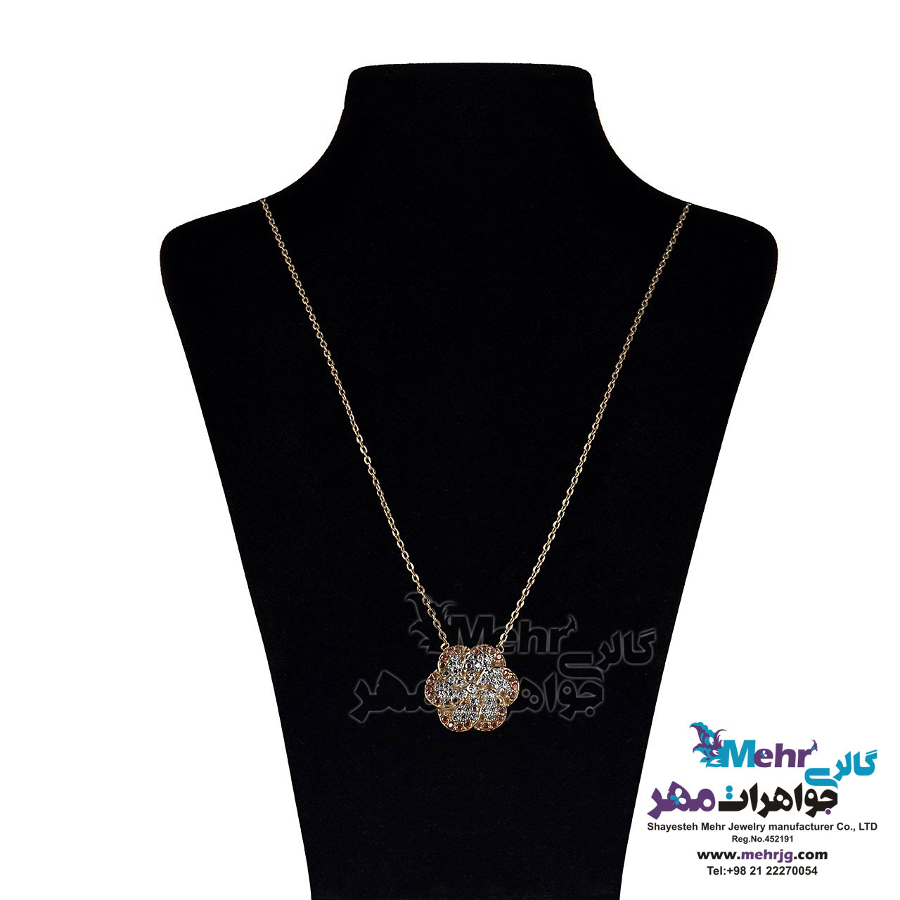 گردنبند طلا - طرح گل