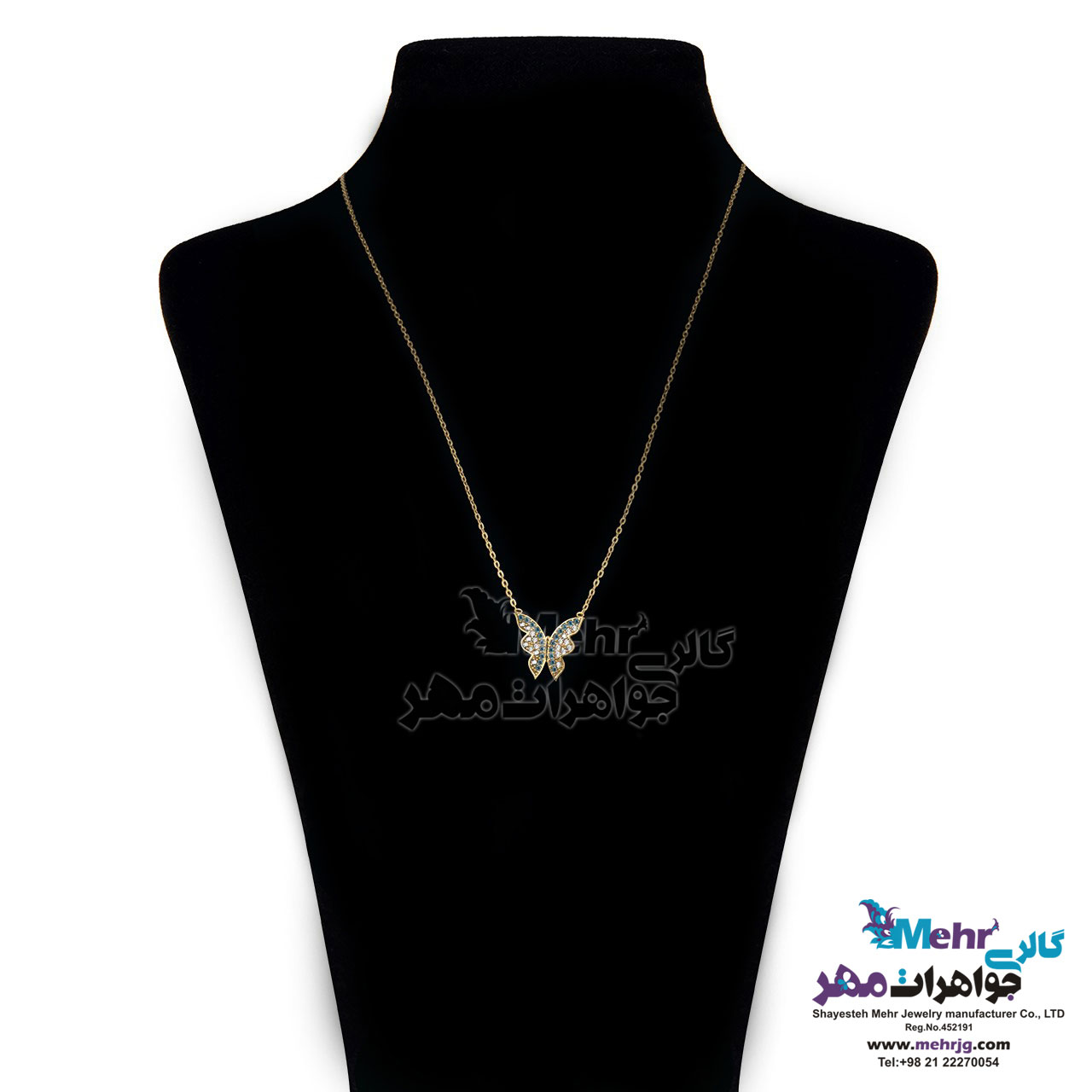 گردنبند طلا - طرح پروانه