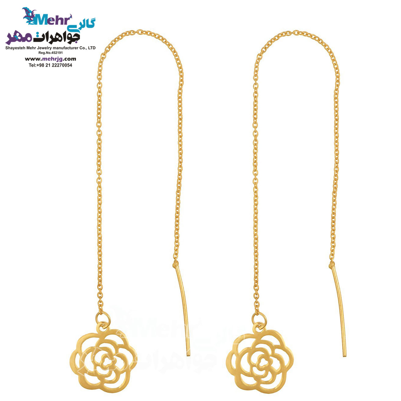 گوشواره طلا - طرح گل