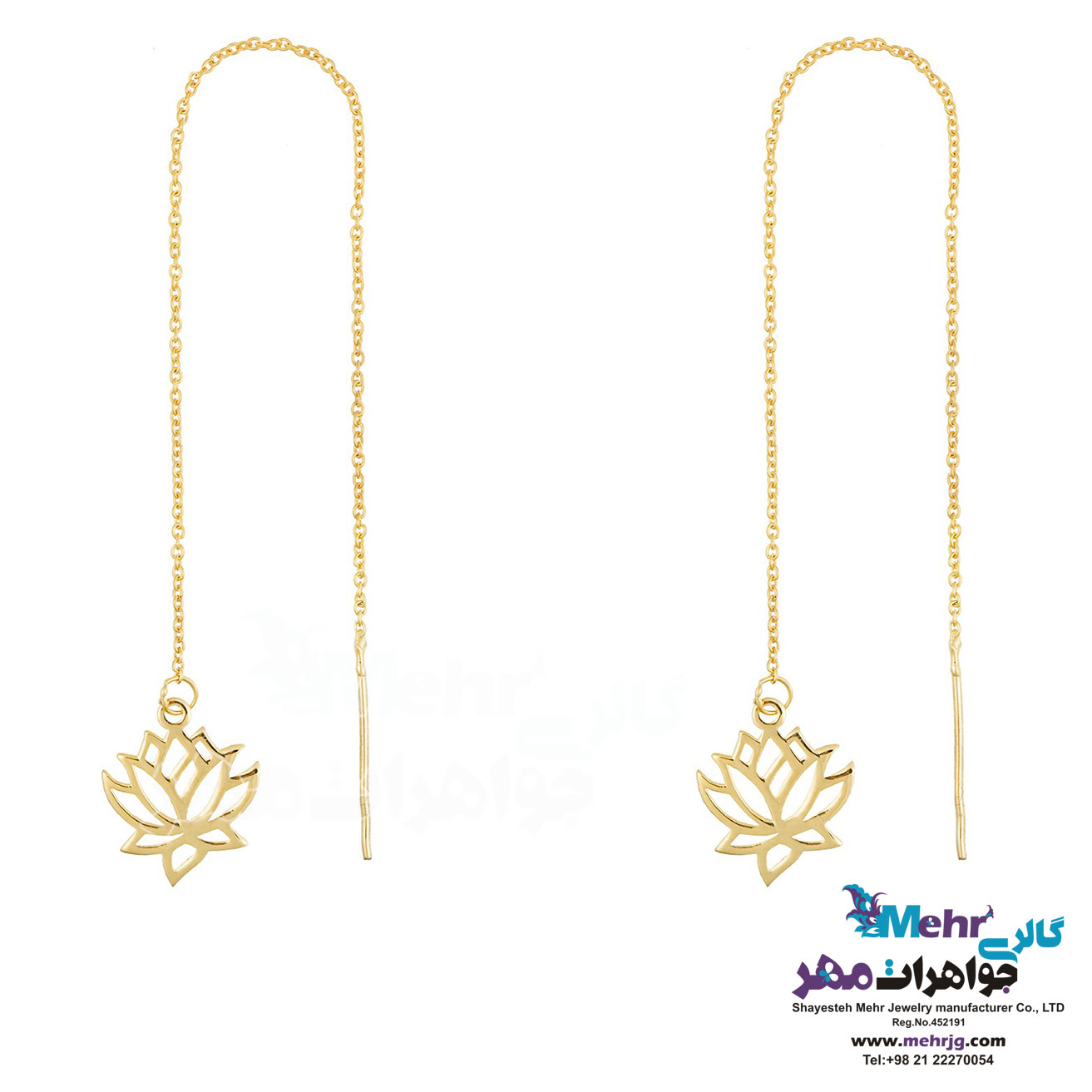 گوشواره طلا - طرح لوتوس