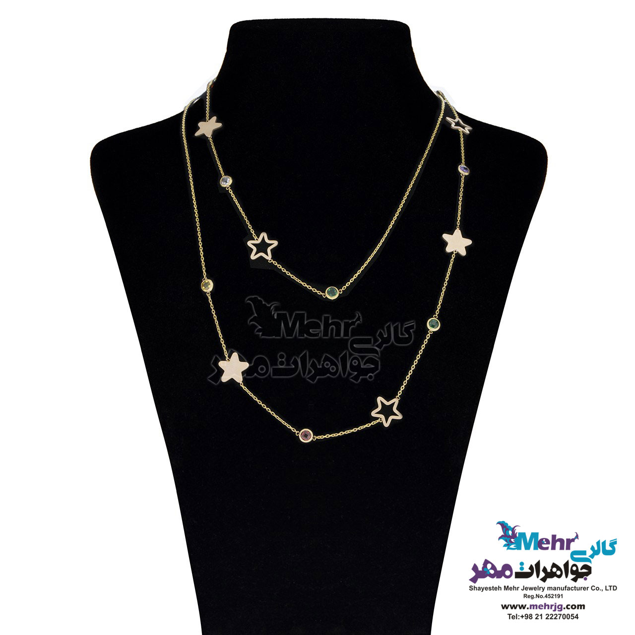 گردنبند رولباسی طلا - طرح ستاره