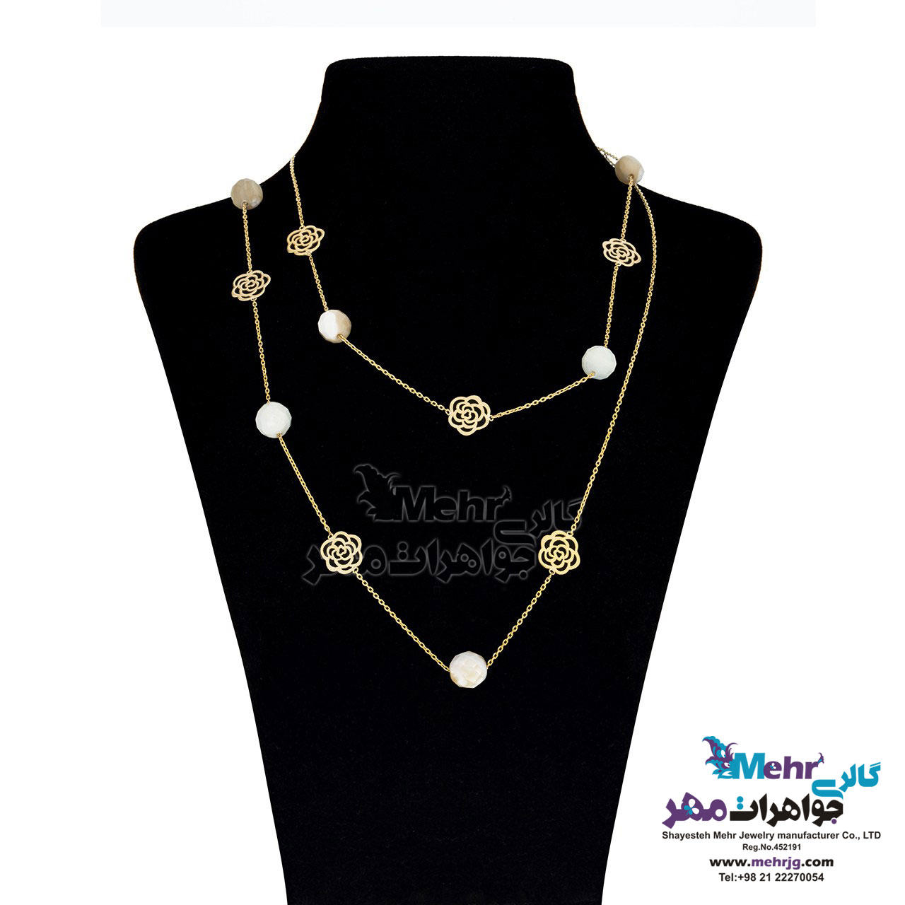 گردنبند رولباسی طلا - طرح گل
