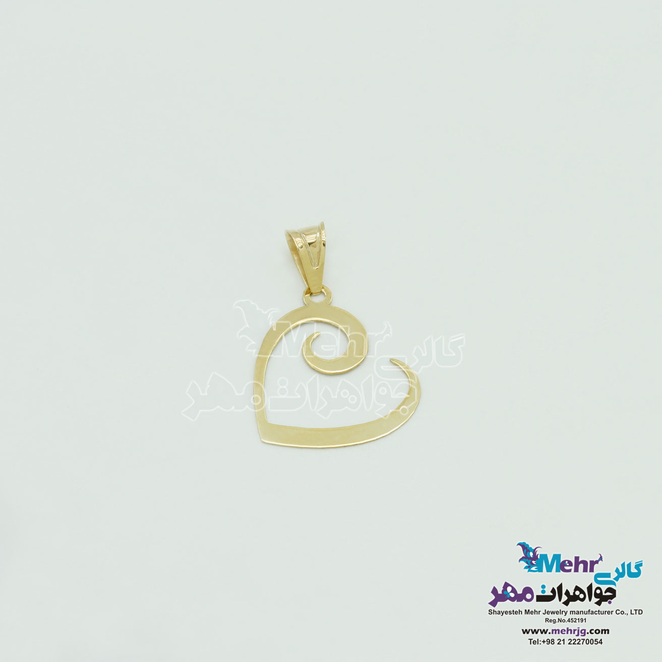 آویز طلا - طرح قلب اسپیرال