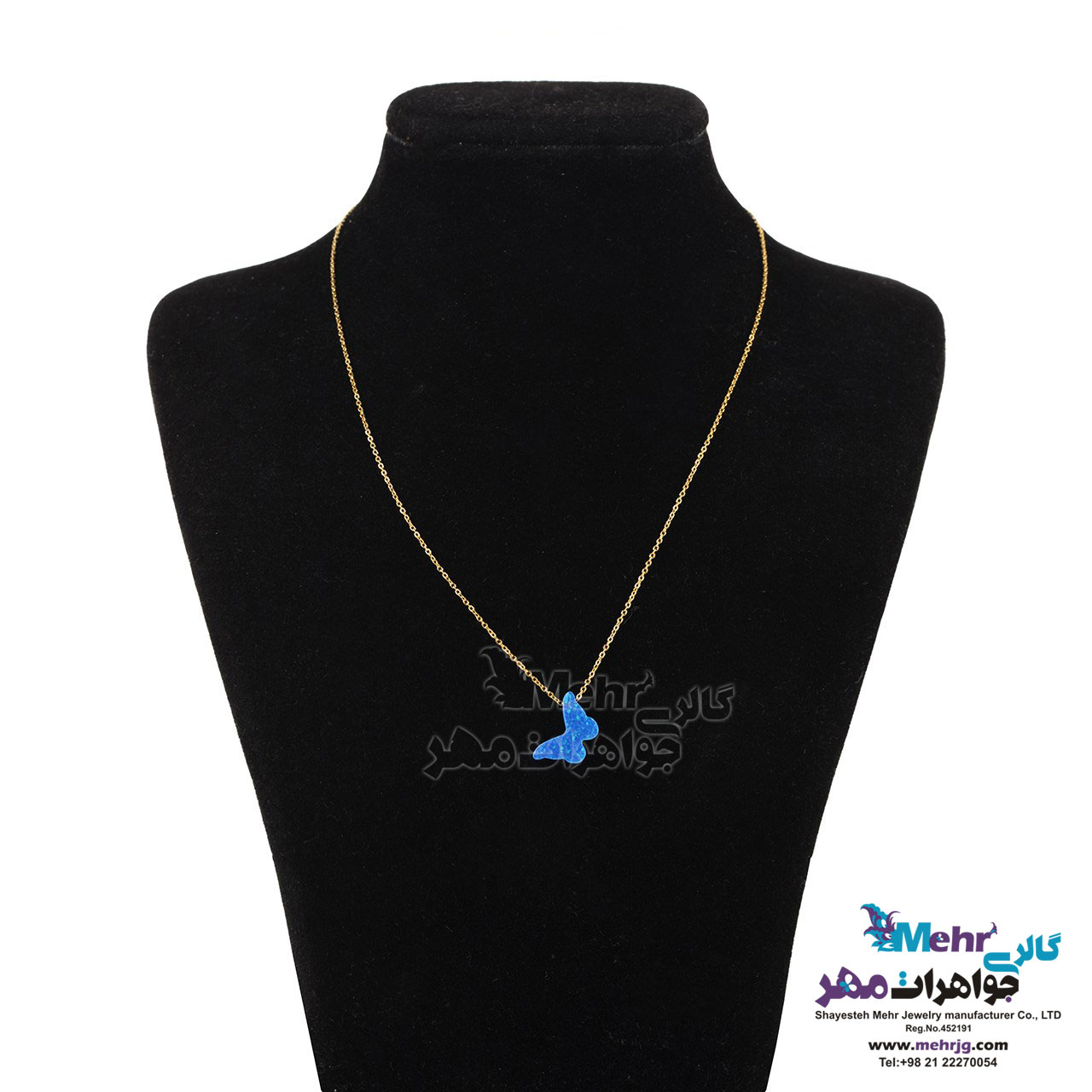 گردنبند طلا - طرح پروانه اوپالین