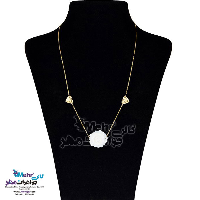 گردنبند طلا - طرح قلب و گل
