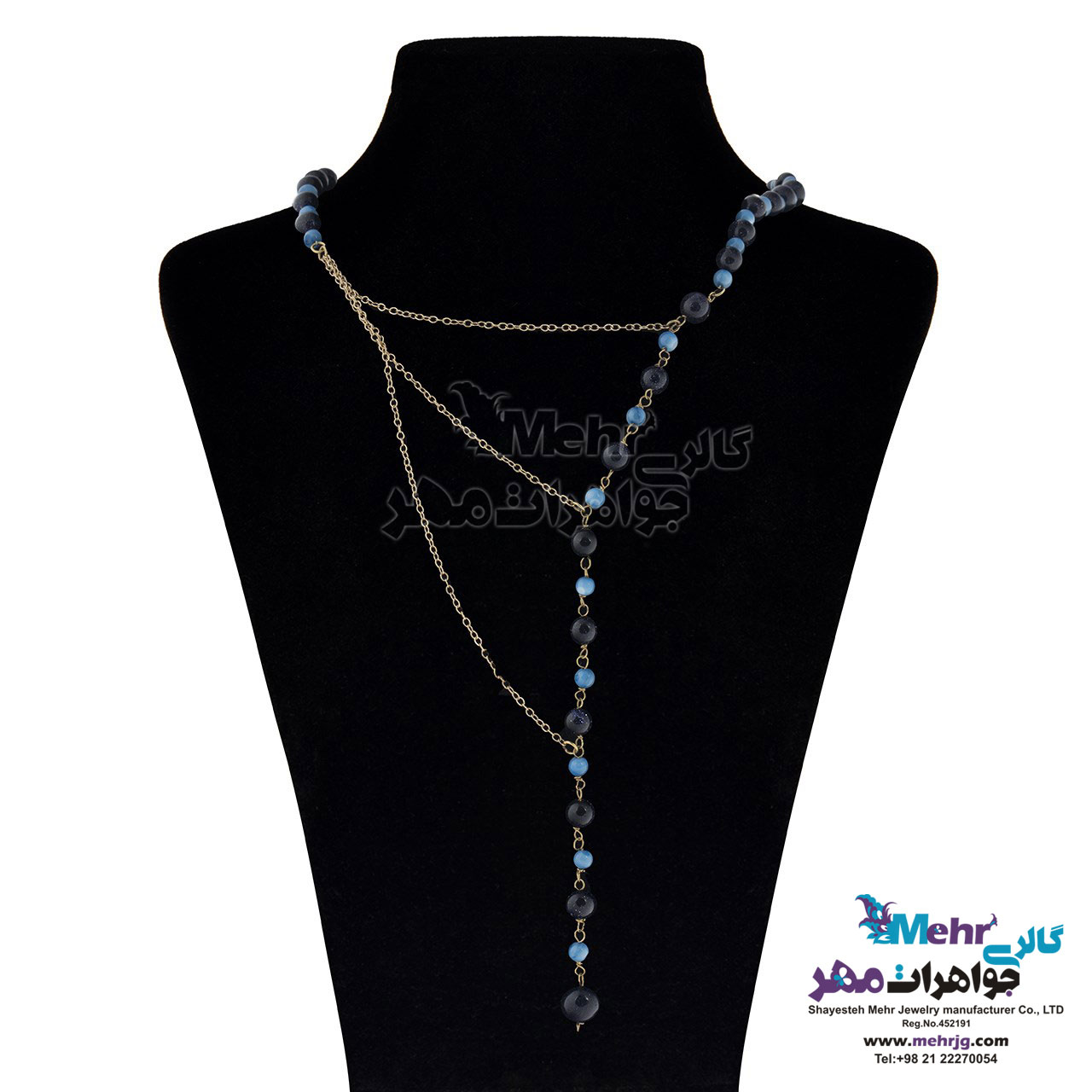 گردنبند طلا و سنگ - صدف و دلربا