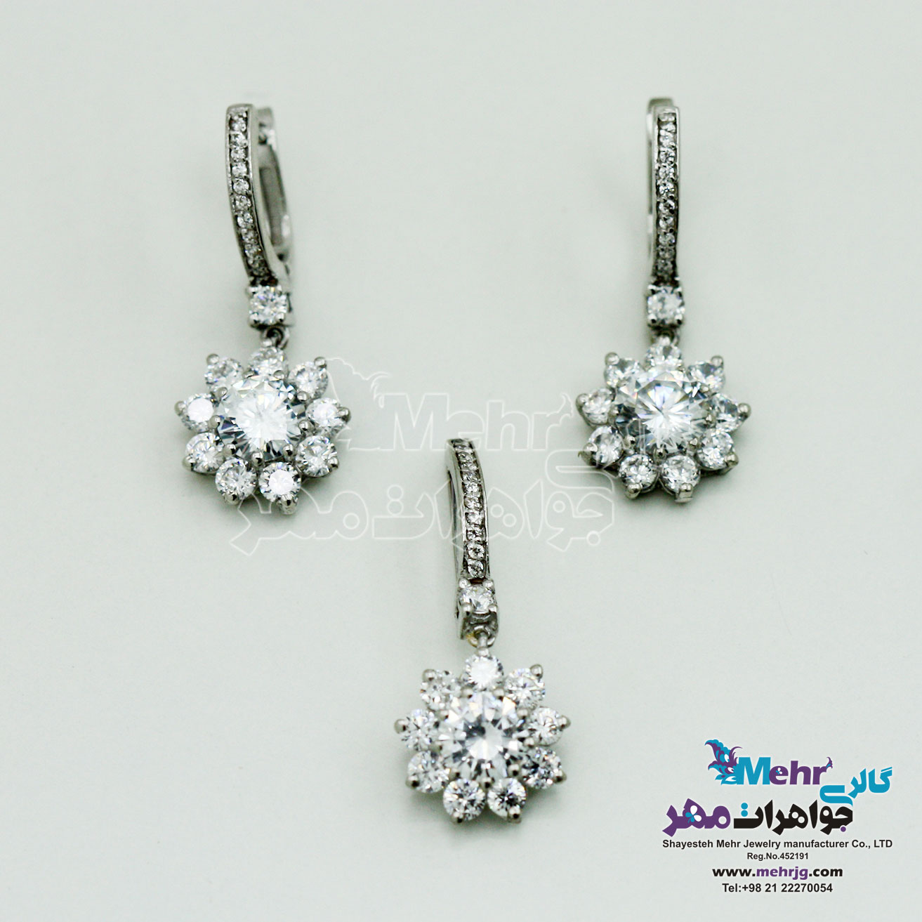 نیم ست طلا - آویز و گوشواره - طرح گل