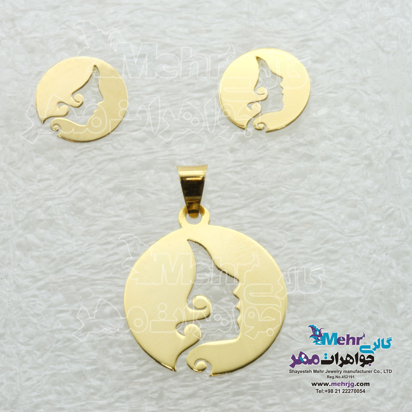 نیم ست طلا - آویز و گوشواره - طرح رخ