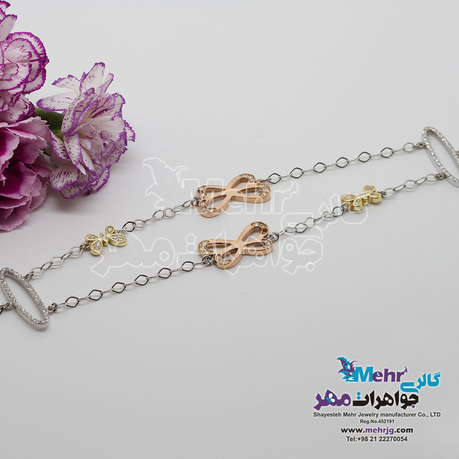دستبند طلا - طرح پروانه