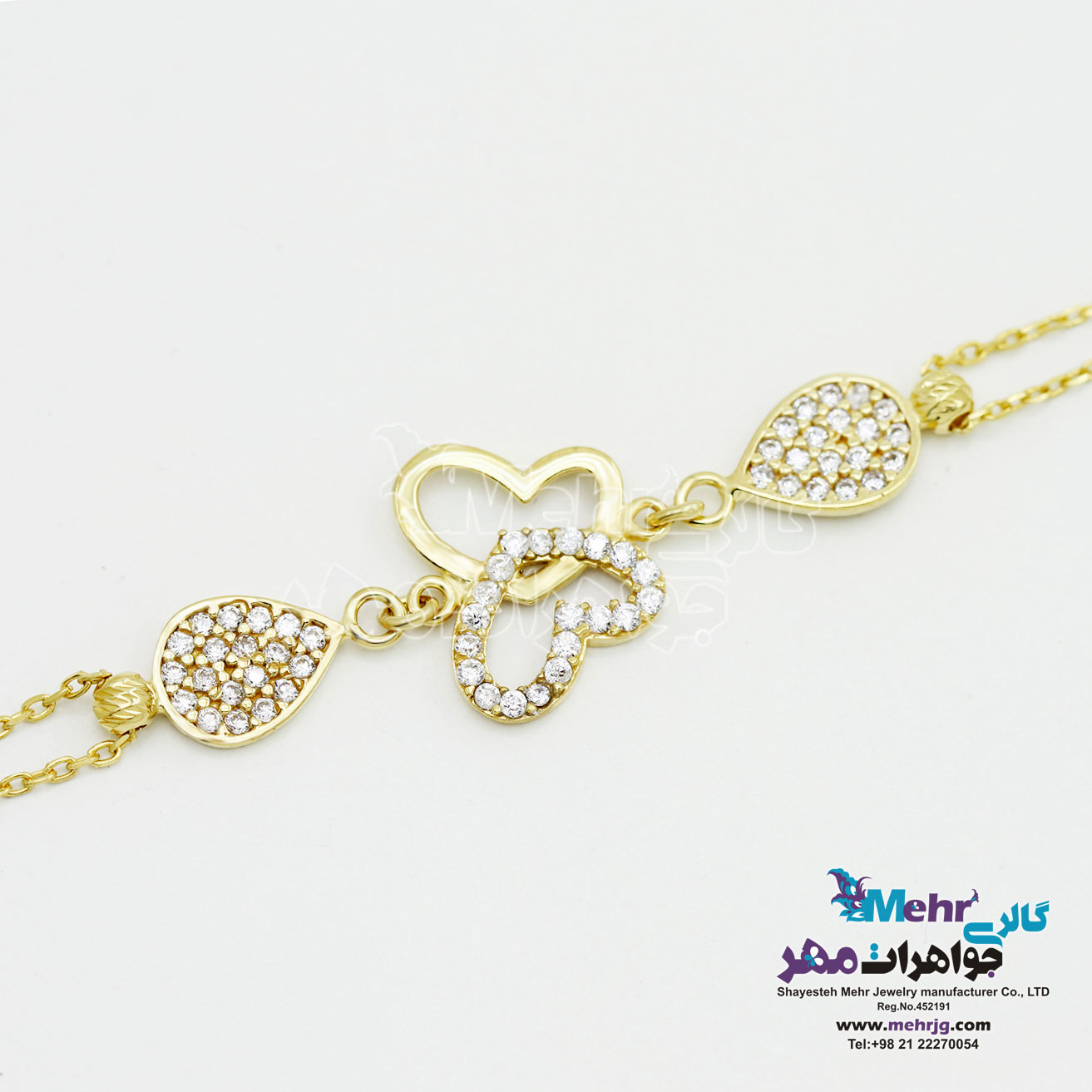 دستبند طلا - طرح پروانه