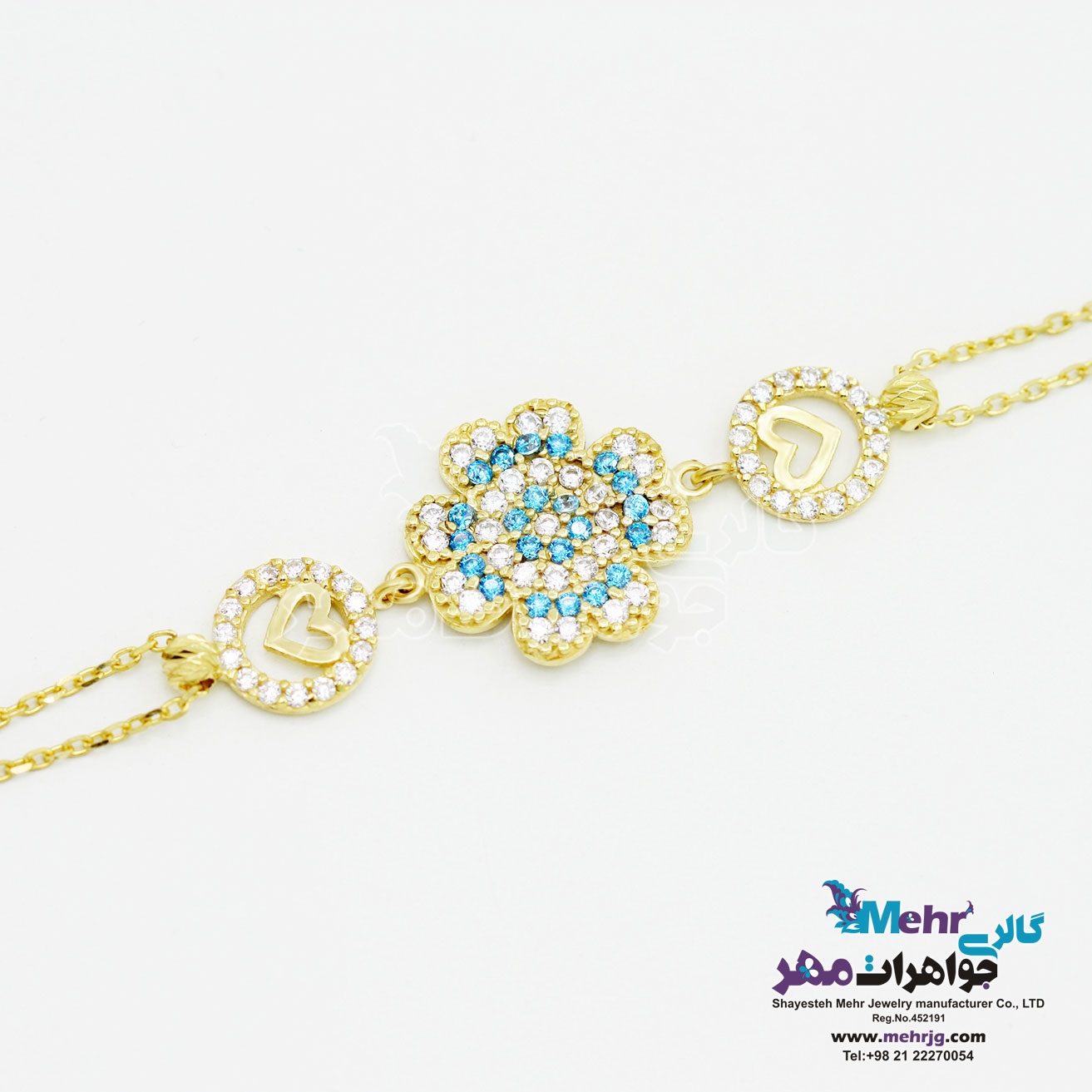دستبند طلا - طرح شبدر چهار برگ