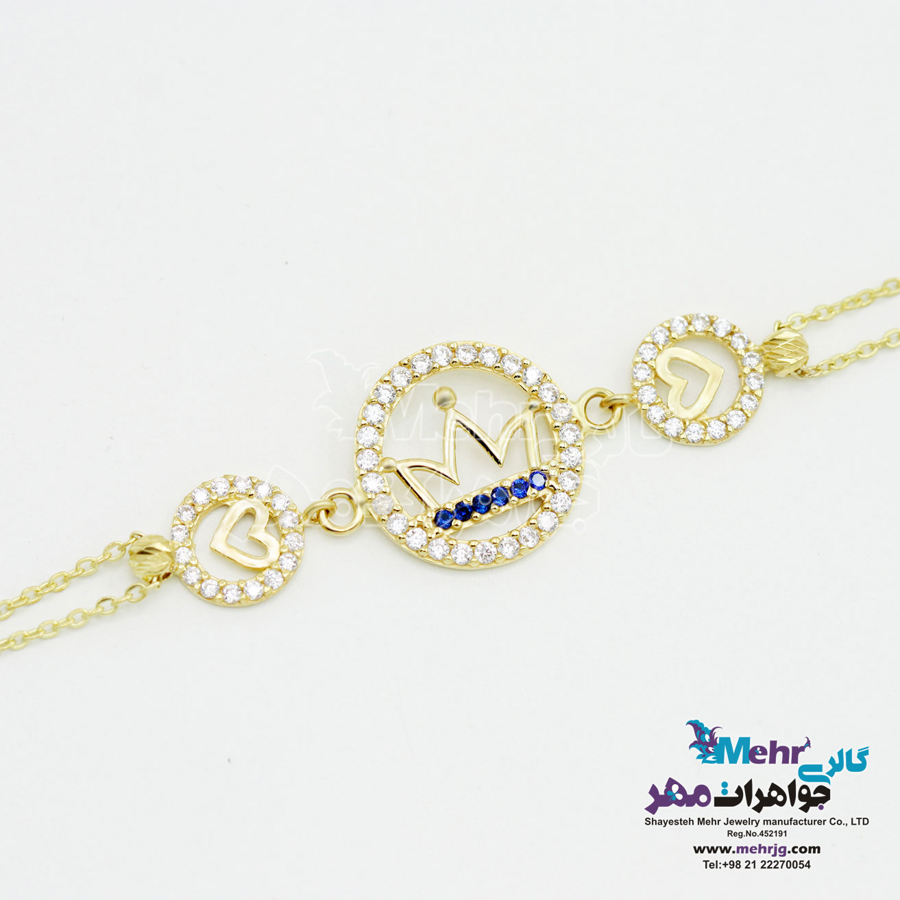 دستبند طلا - طرح تاج