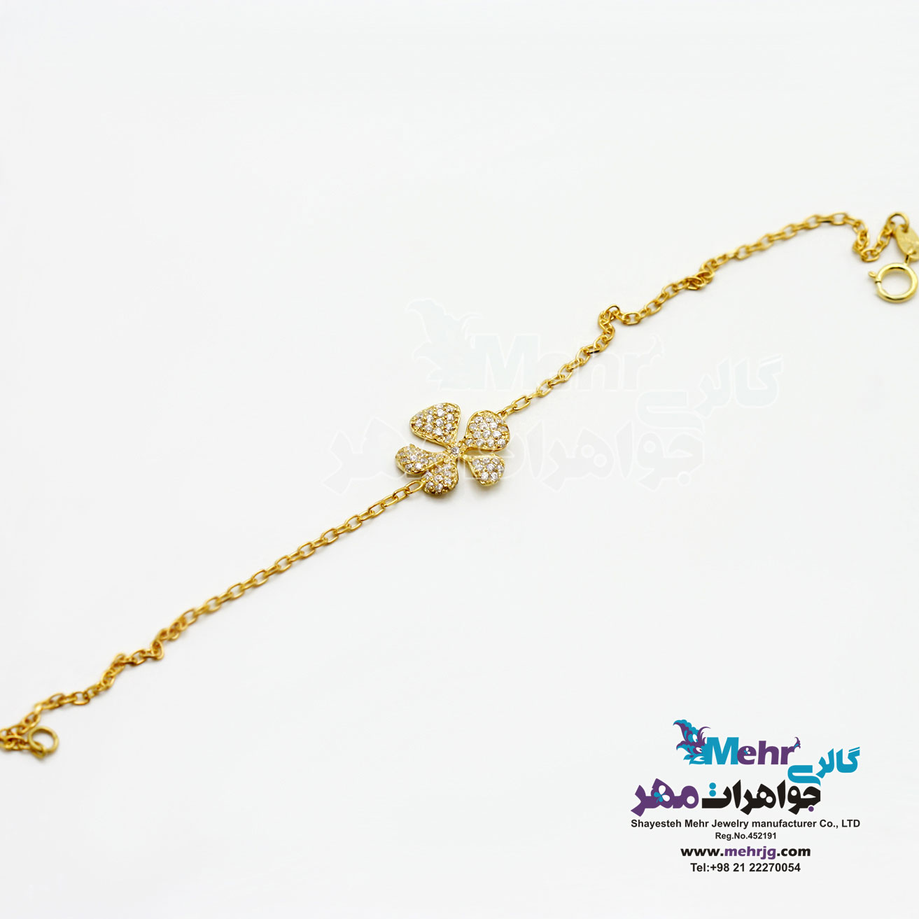 دستبند طلا - طرح گل پریوش