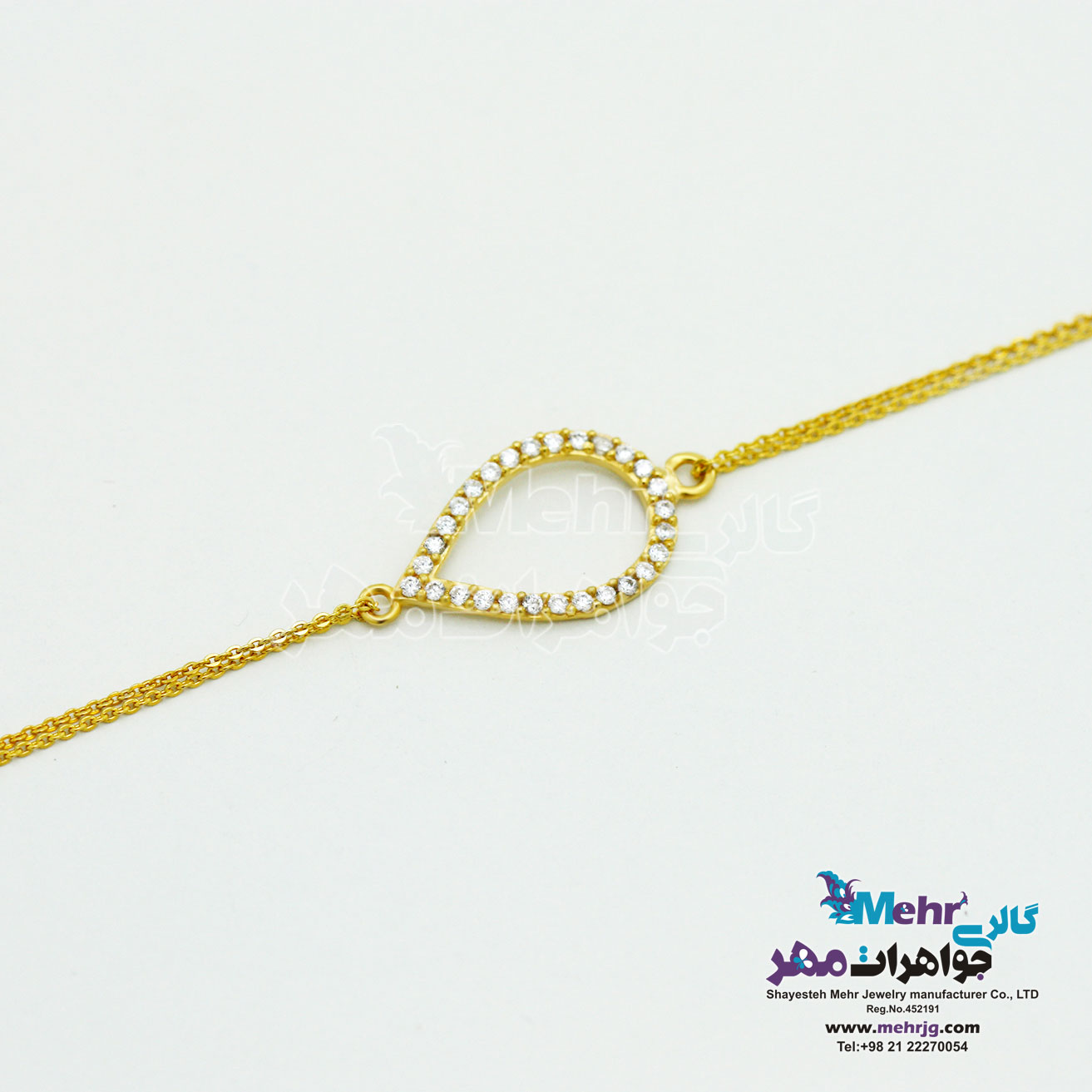 دستبند طلا - طرح قطره‌ی اشک