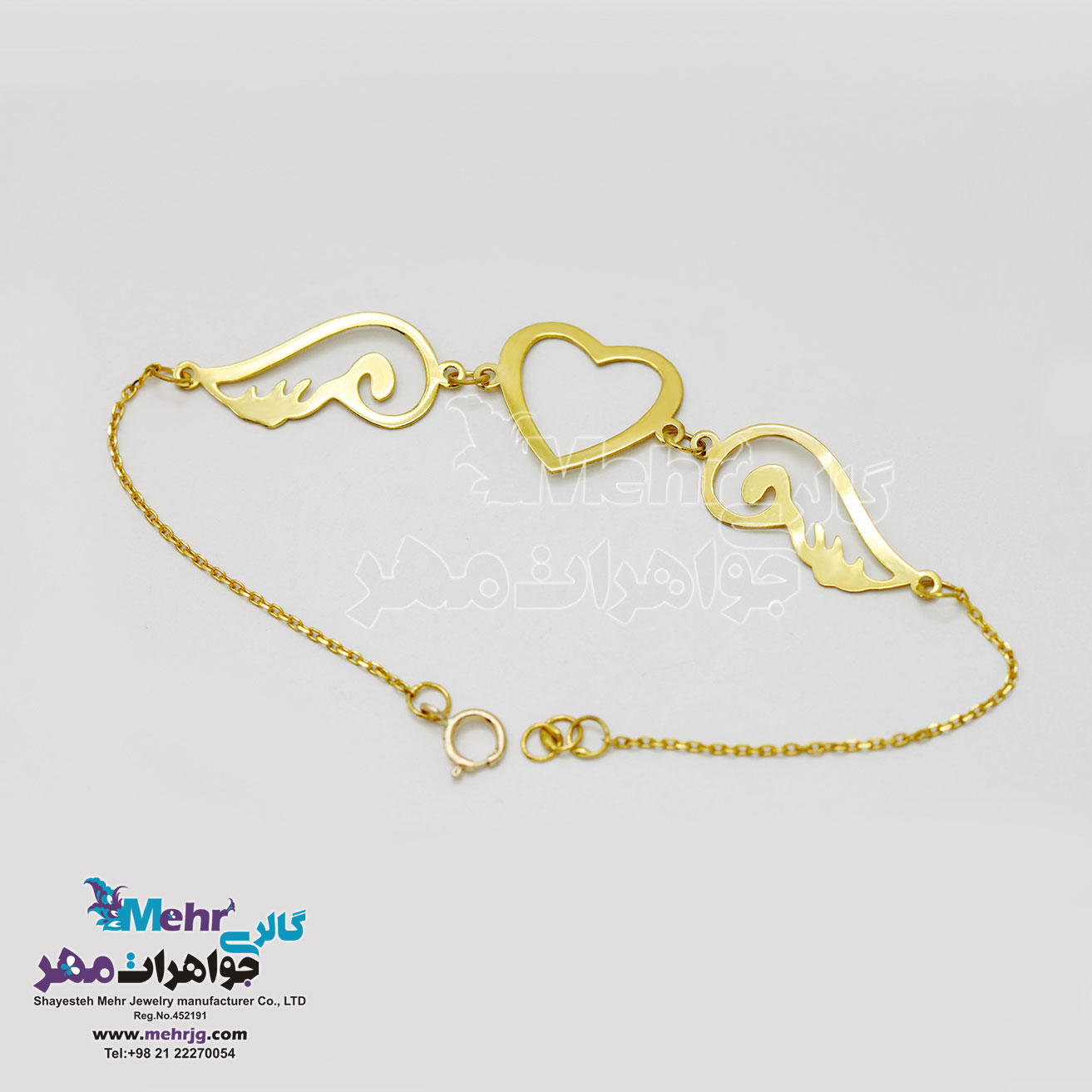 دستبند طلا - طرح بال عشق