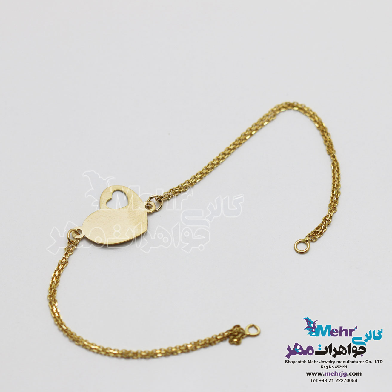 دستبند طلا - طرح قلب