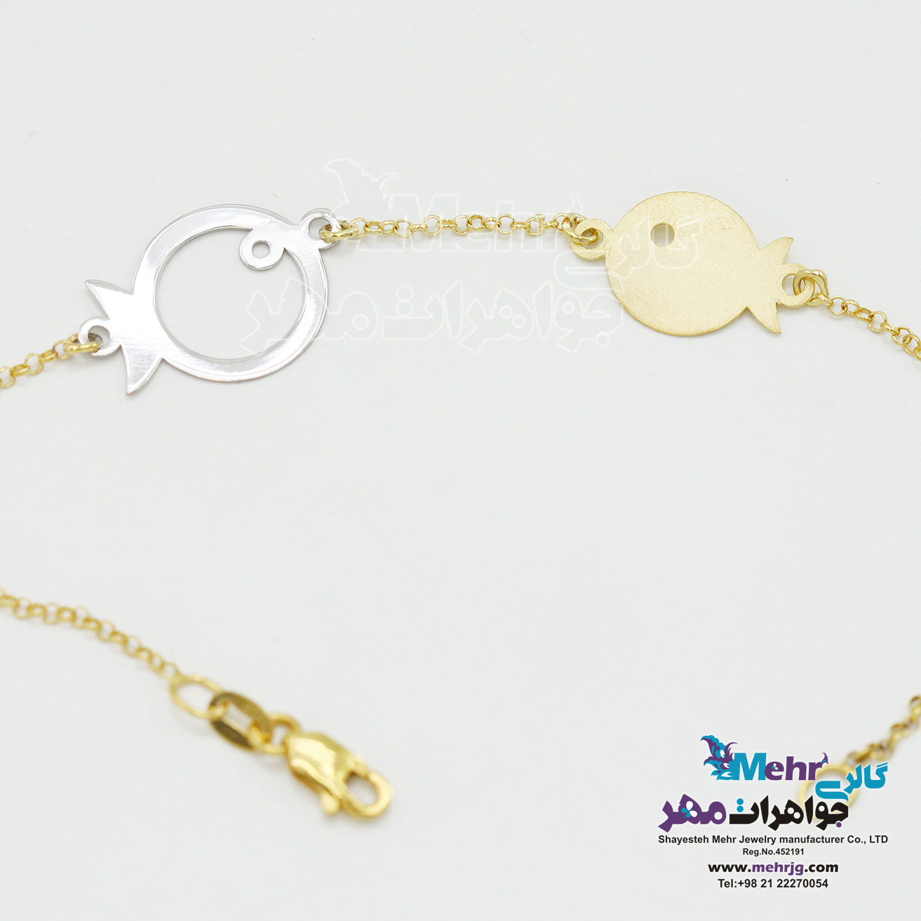 دستبند طلا - طرح ماهی