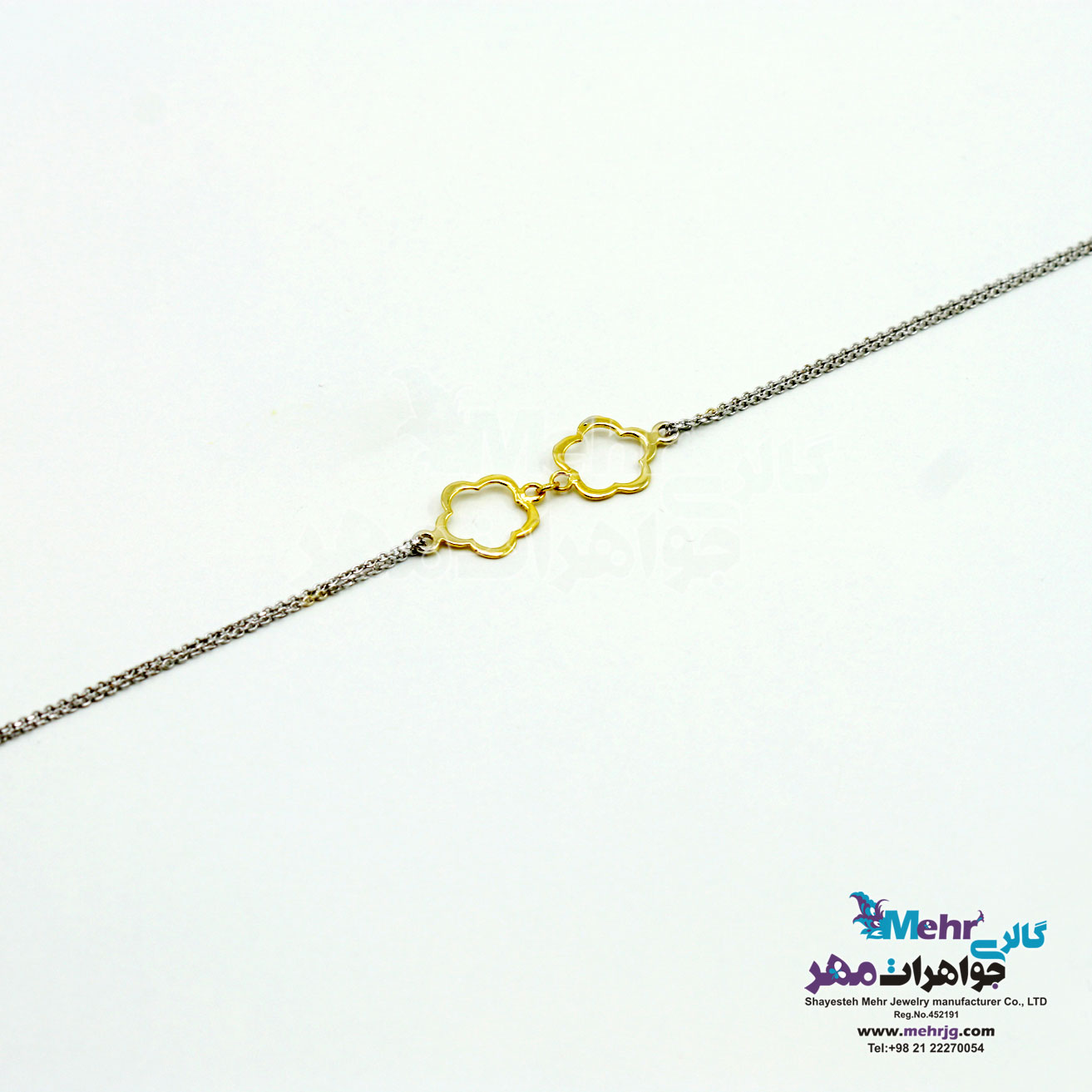 دستبند طلا - طرح گل