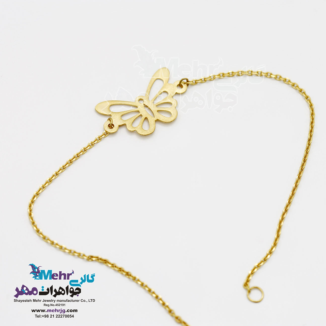 دستبند طلا - طرح پروانه